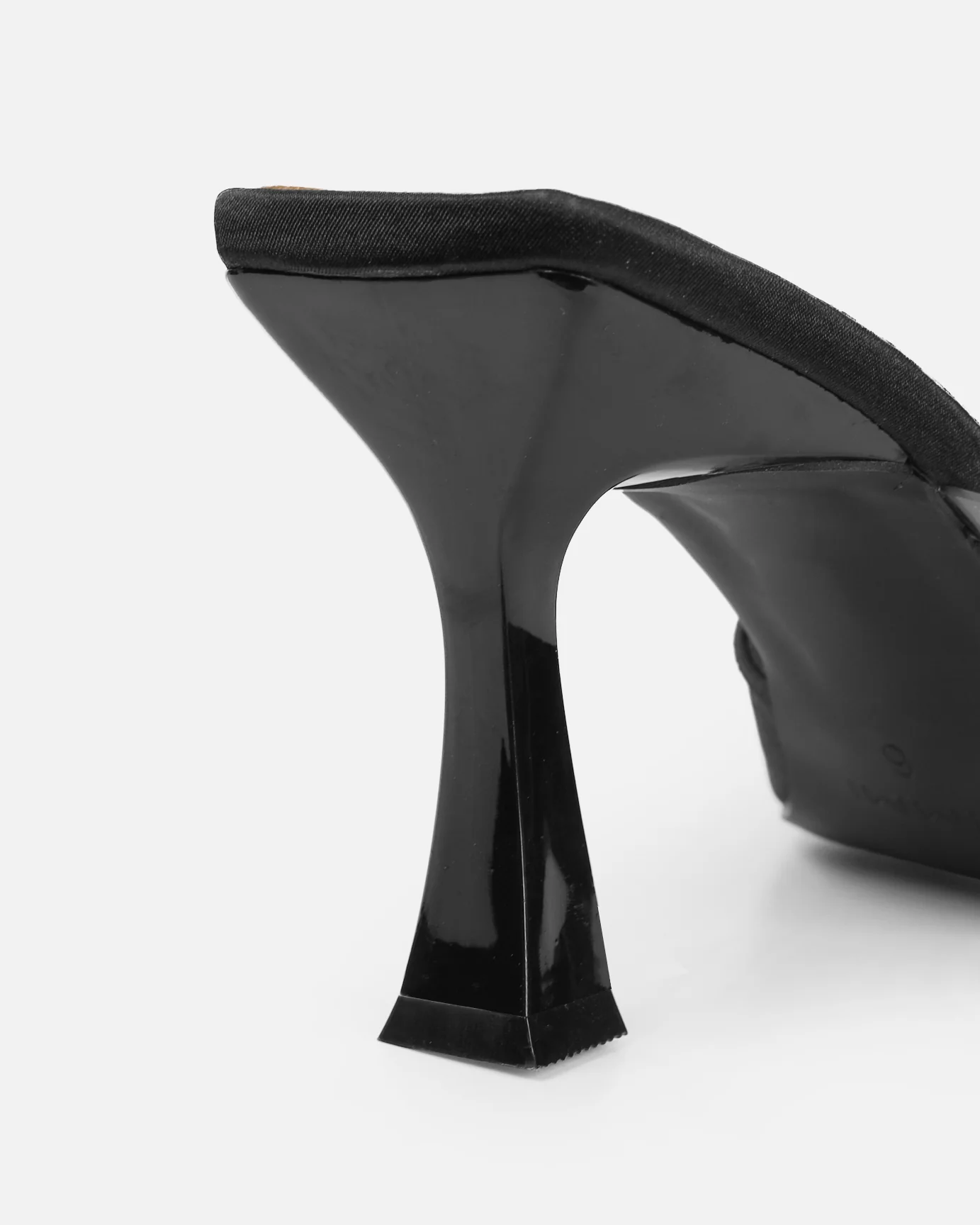 Navina Black Satin Diamante Bow Sandals - Image 3