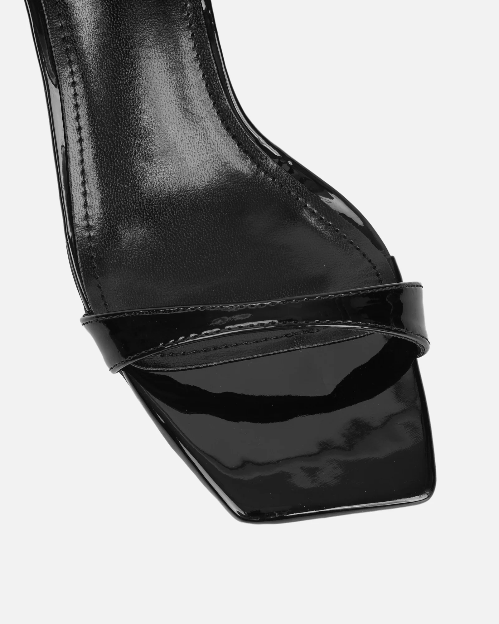 Neah Black Patent Minimal Heeled Sandals - Image 4