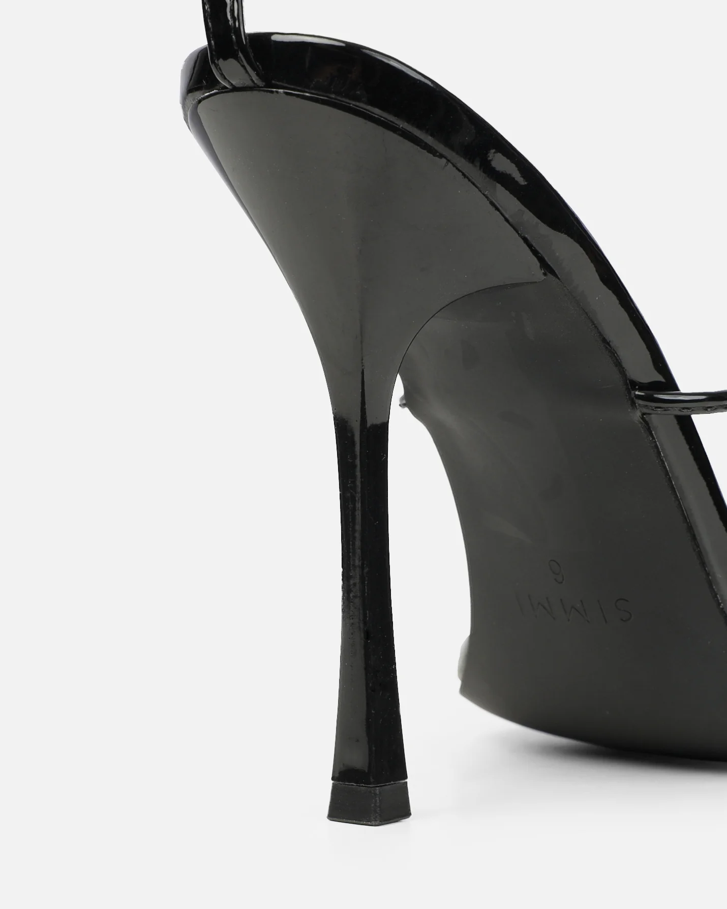 Neeli Black Patent Triple Strap Heeled Sandals - Image 3