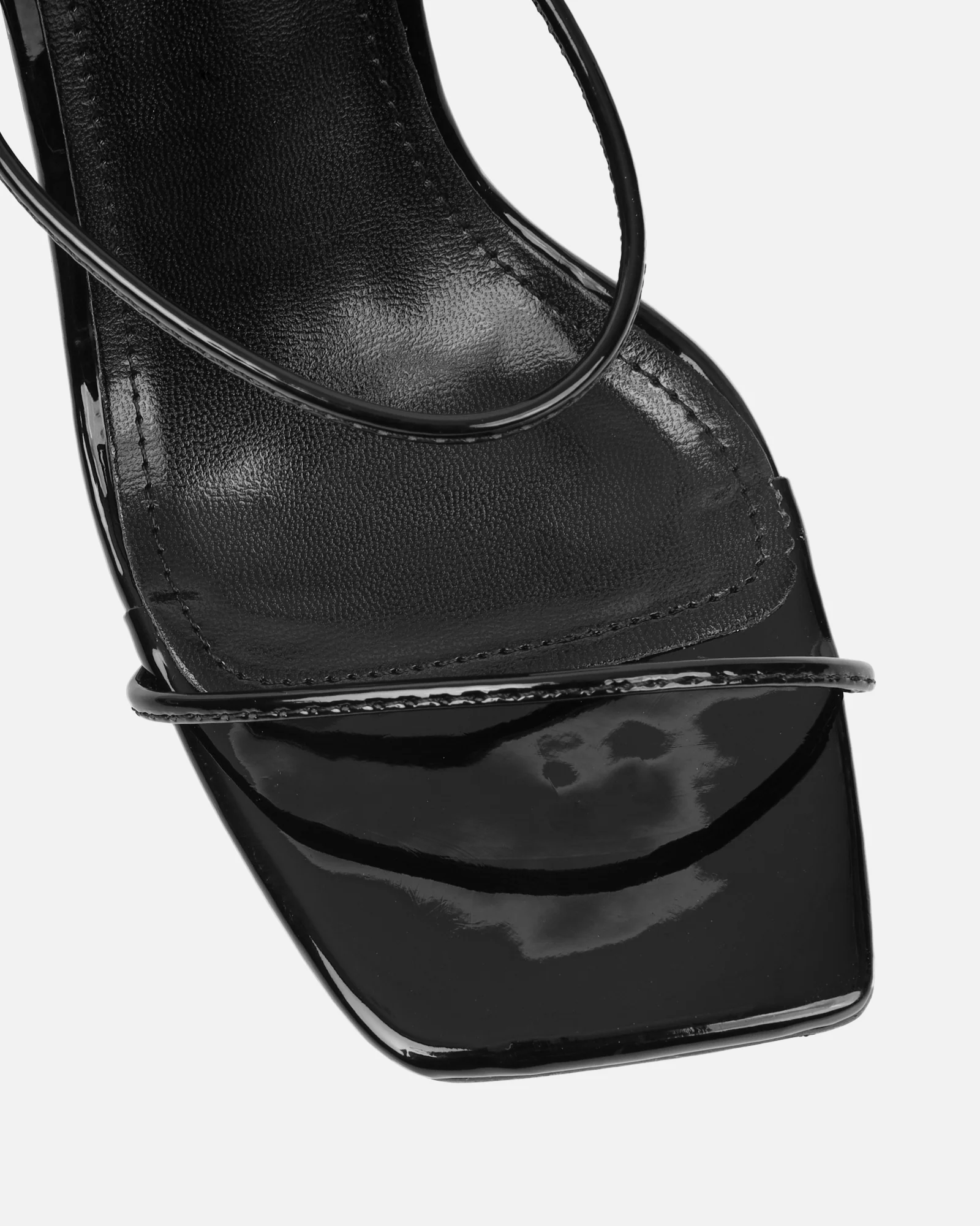 Neeli Black Patent Triple Strap Heeled Sandals - Image 4