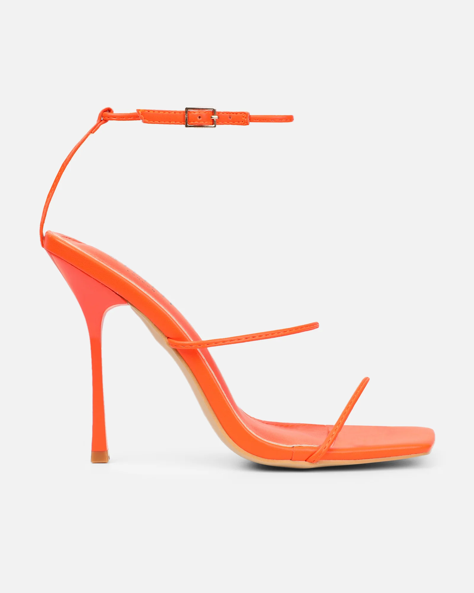 Neeli Orange Triple Strap Heeled Sandals - Image 2