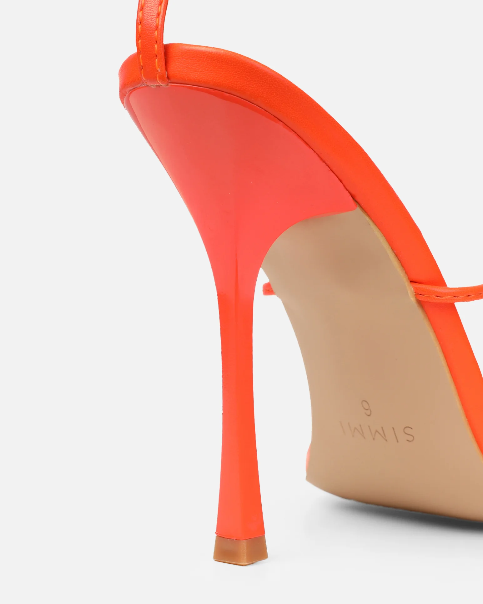 Neeli Orange Triple Strap Heeled Sandals - Image 3
