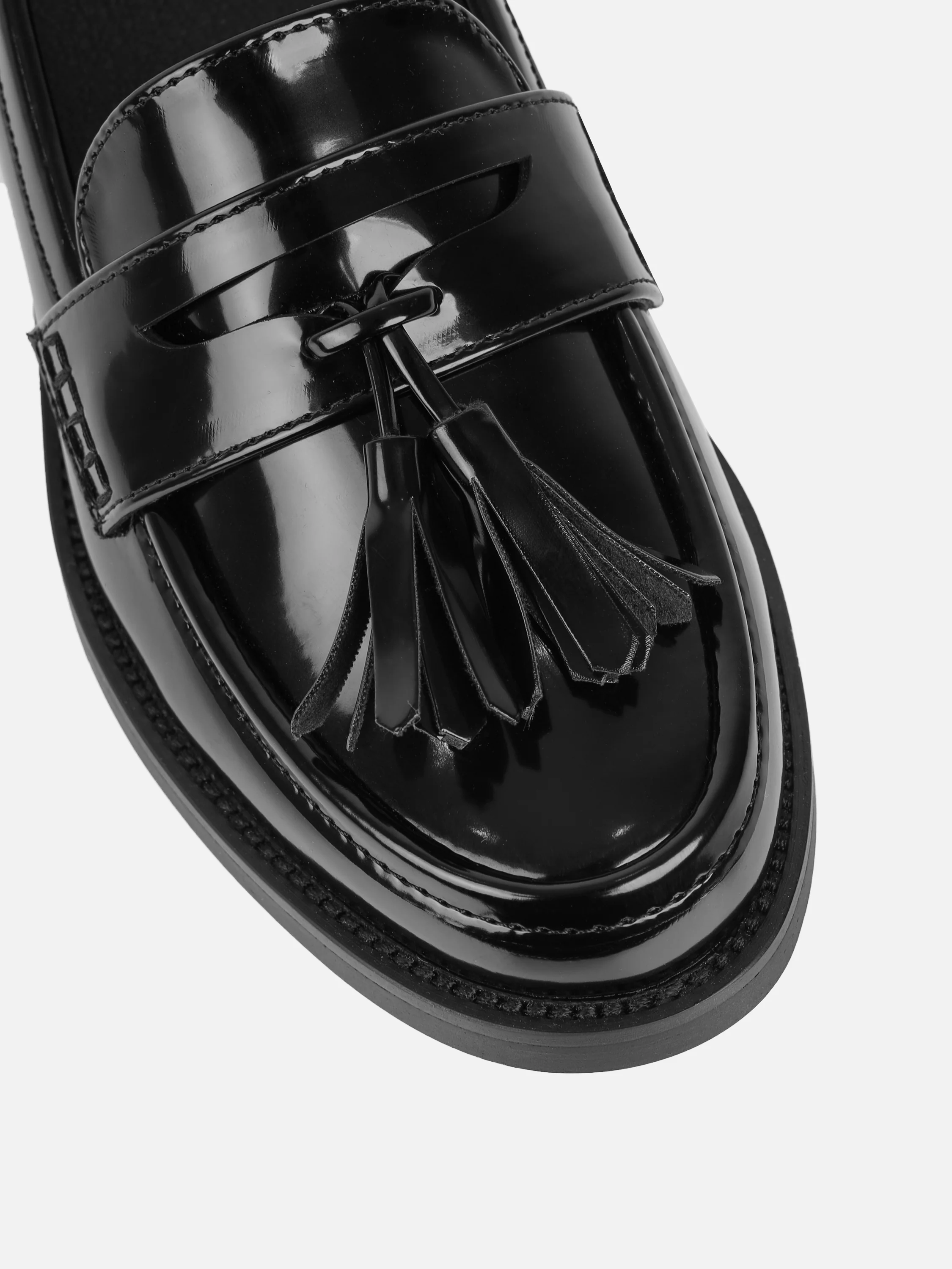 Nell Black Patent Tassel Loafers - Image 4