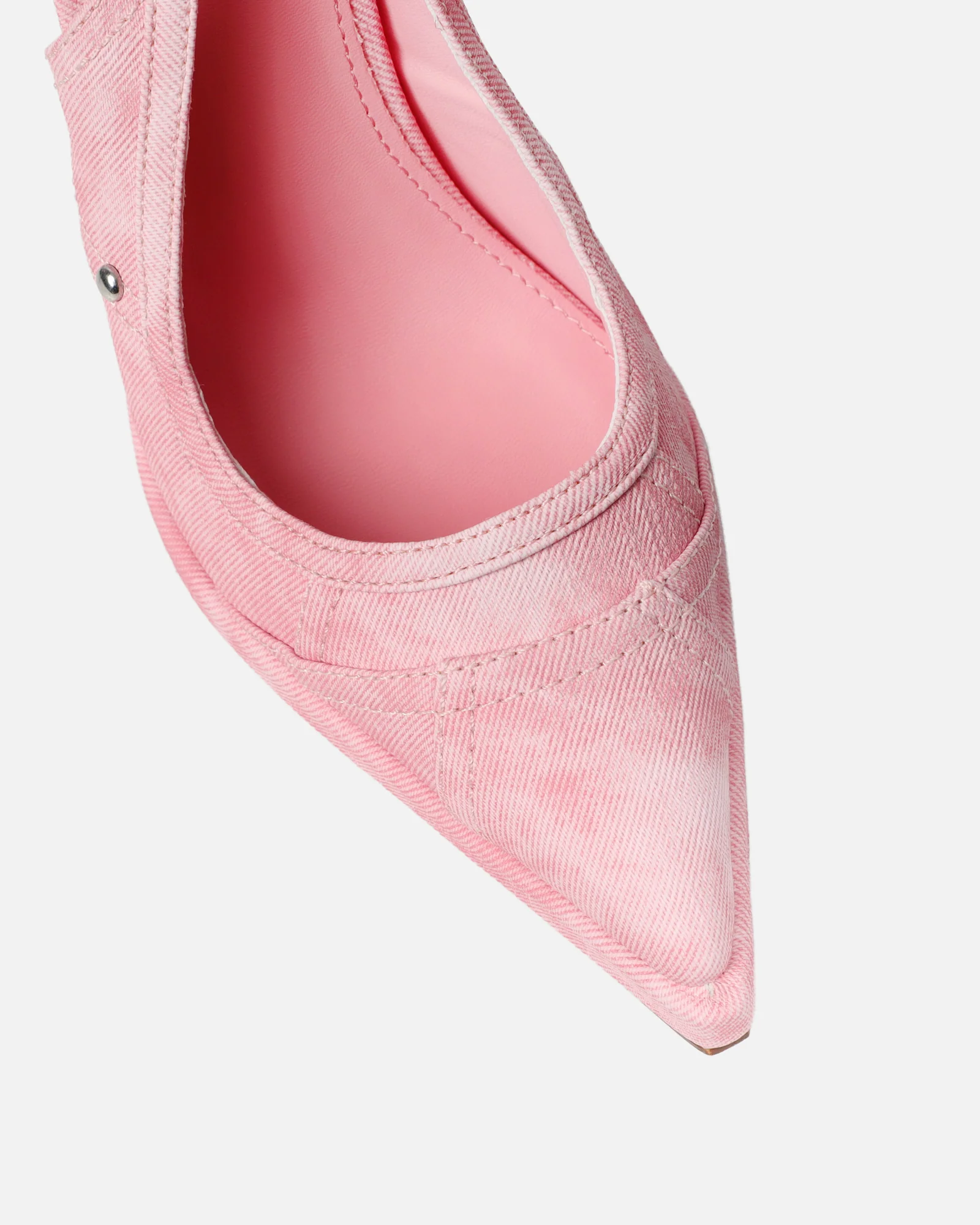Nemy Pink Denim Sling Back Court Shoes - Image 4