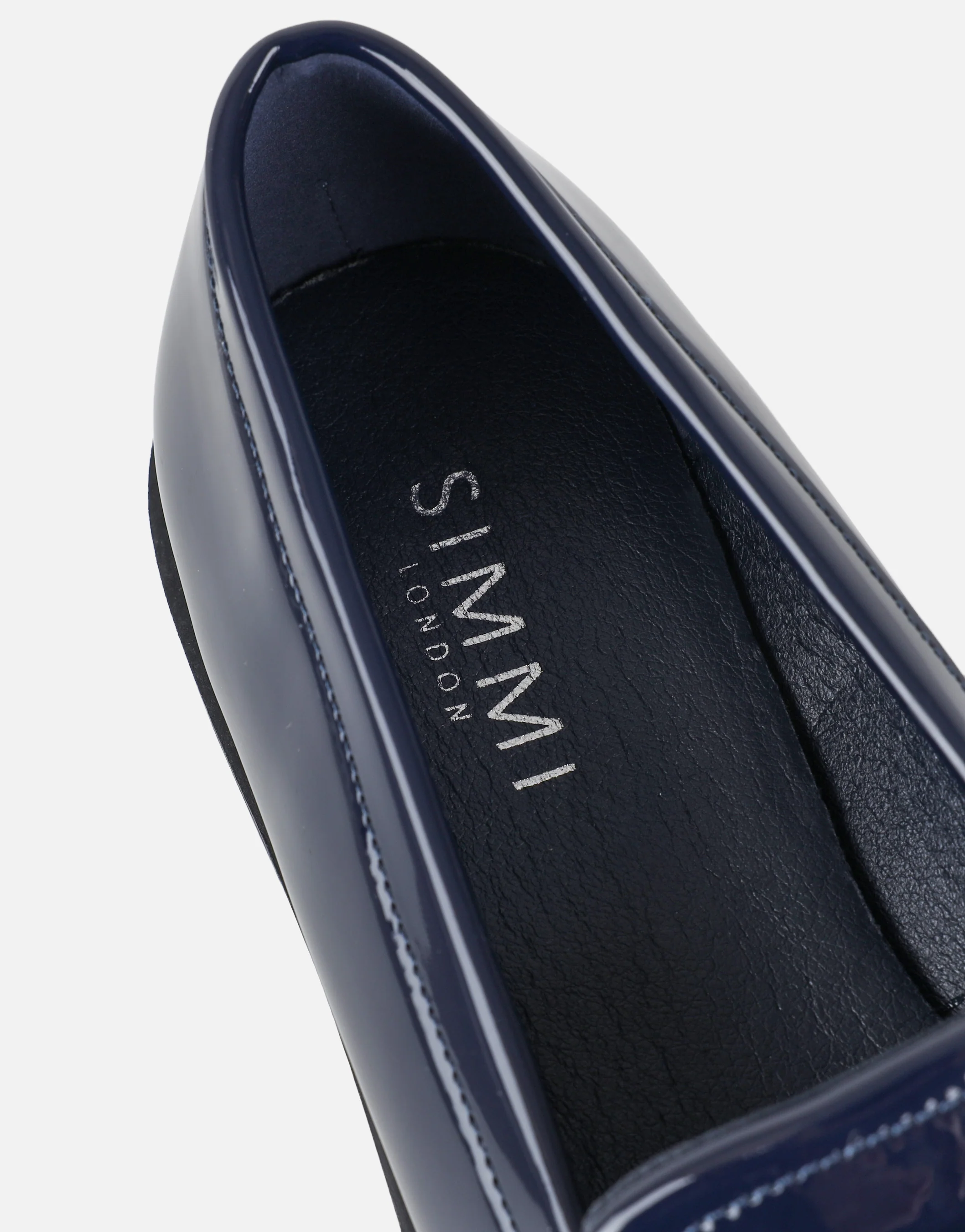 Nerri Navy Patent Tassel Loafers - Image 3