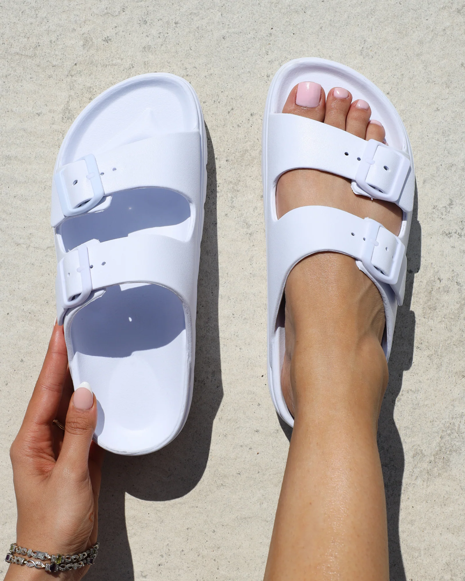 Samantha White EVA Slip on Footbed Slides