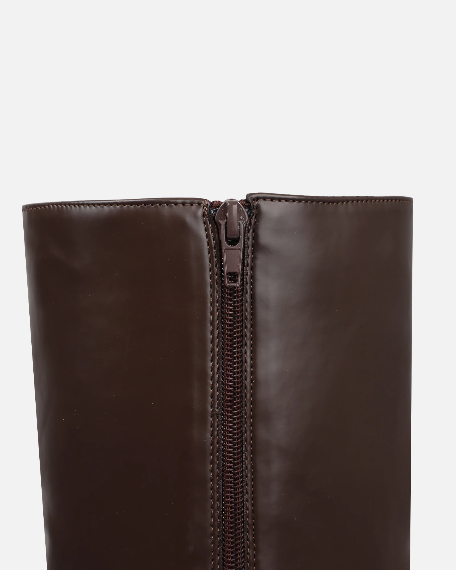 Oakleigh Chocolate Brown Box Smart Knee Boots - Image 3