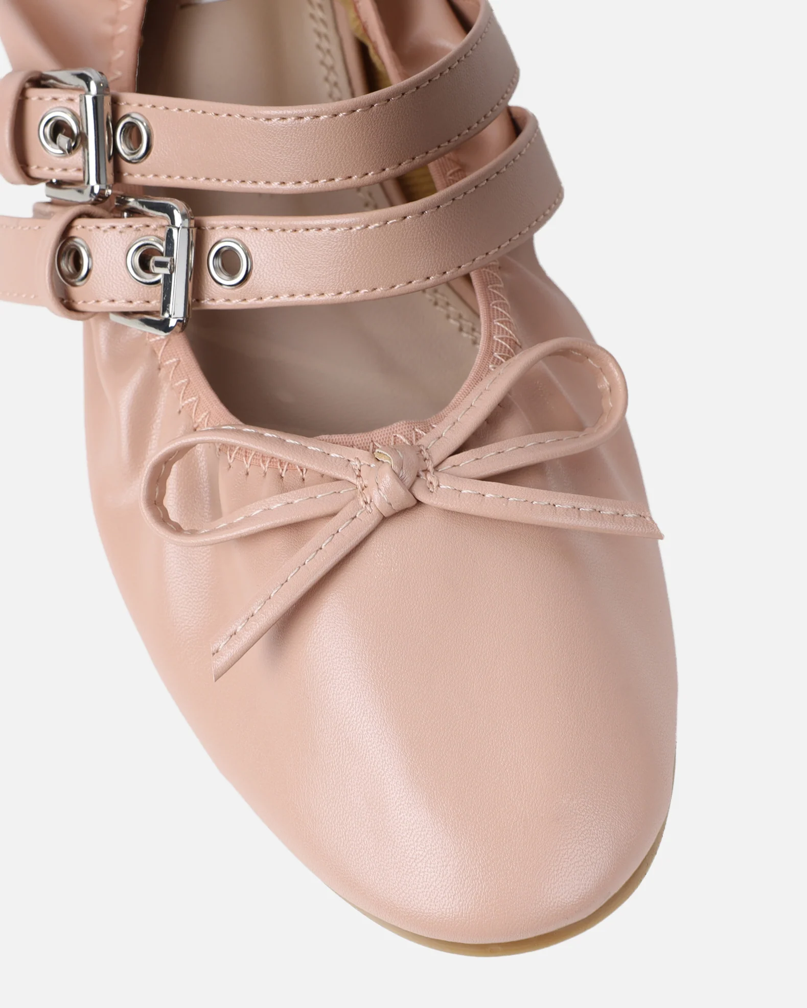 Octavio Nude Scrunch Ballet Flats - Image 4