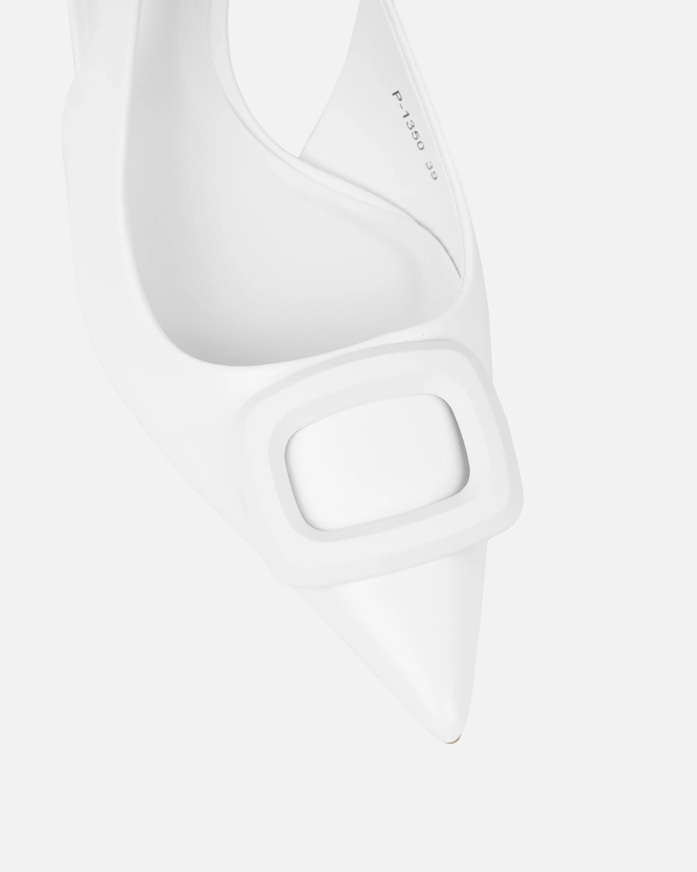 Odell White Sling Back Mid Heel Courts - Image 4