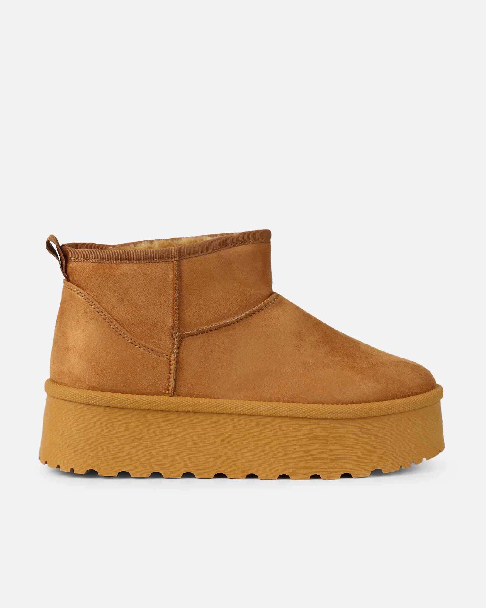 Olly Tan Faux Suede Platform Boots - Image 2