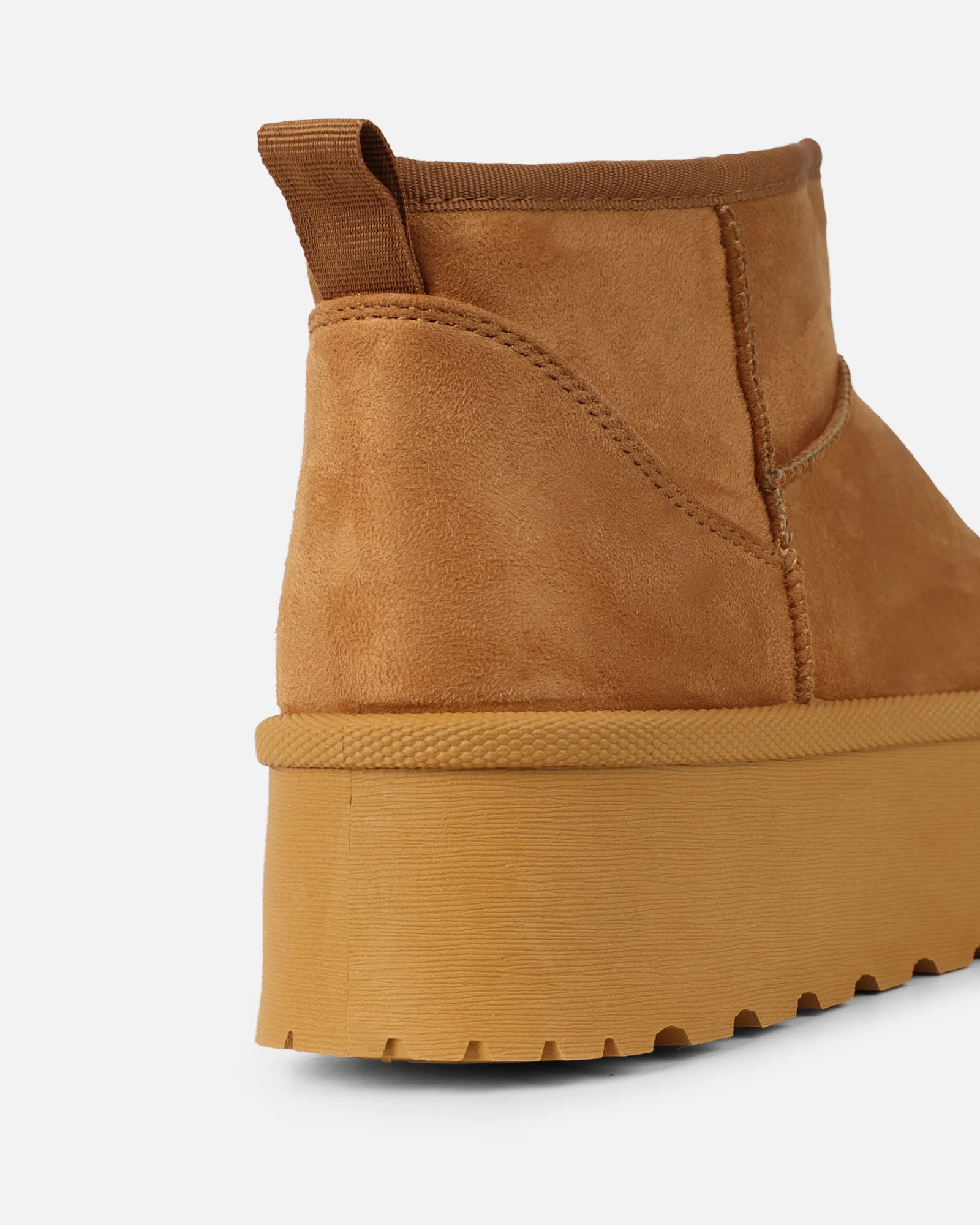 Olly Tan Faux Suede Platform Boots - Image 3