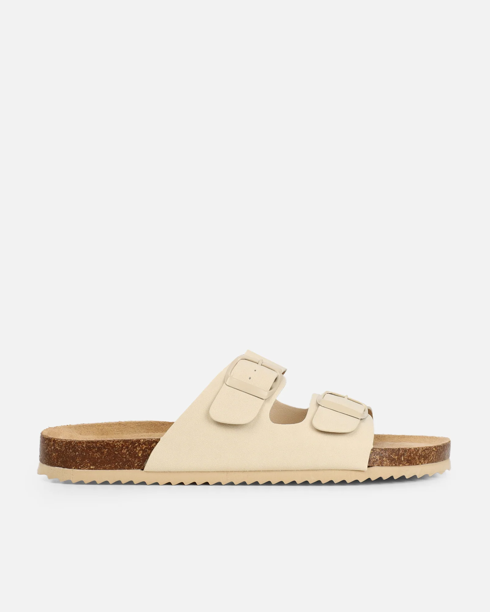 Olsen Cream Double Strap Flat Sandals - Image 2