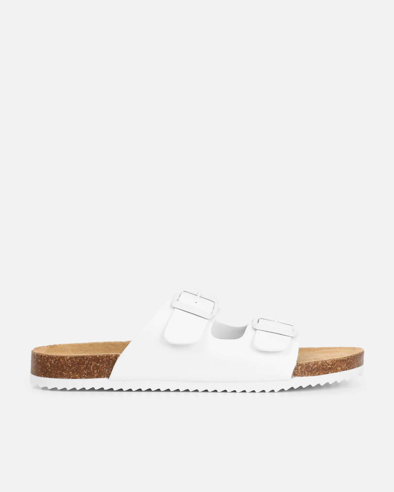 Olsen White Double Strap Flat Sandals - Image 2