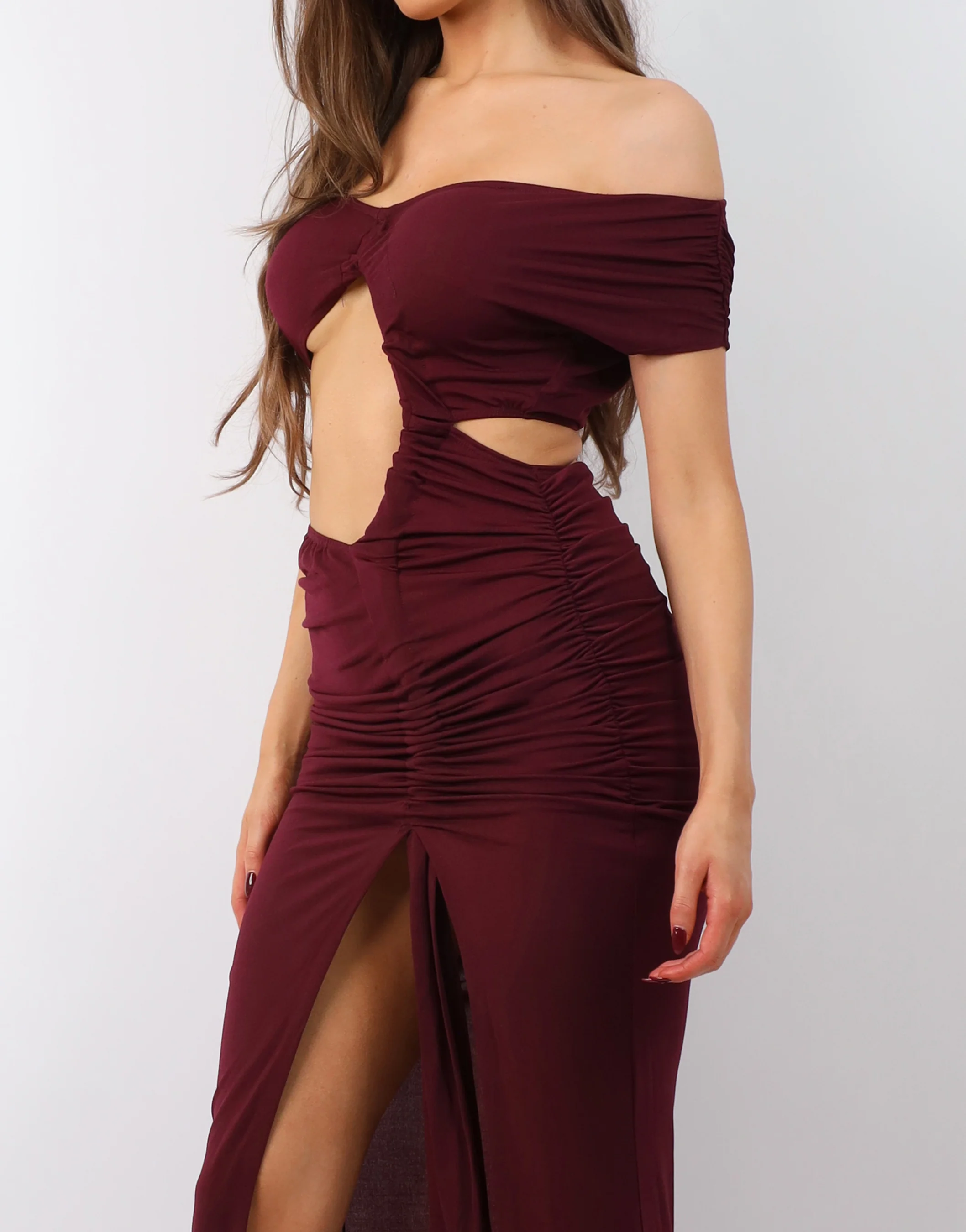 Opal Deep Purple Off The Shoulder Maxi Dress - Image 5