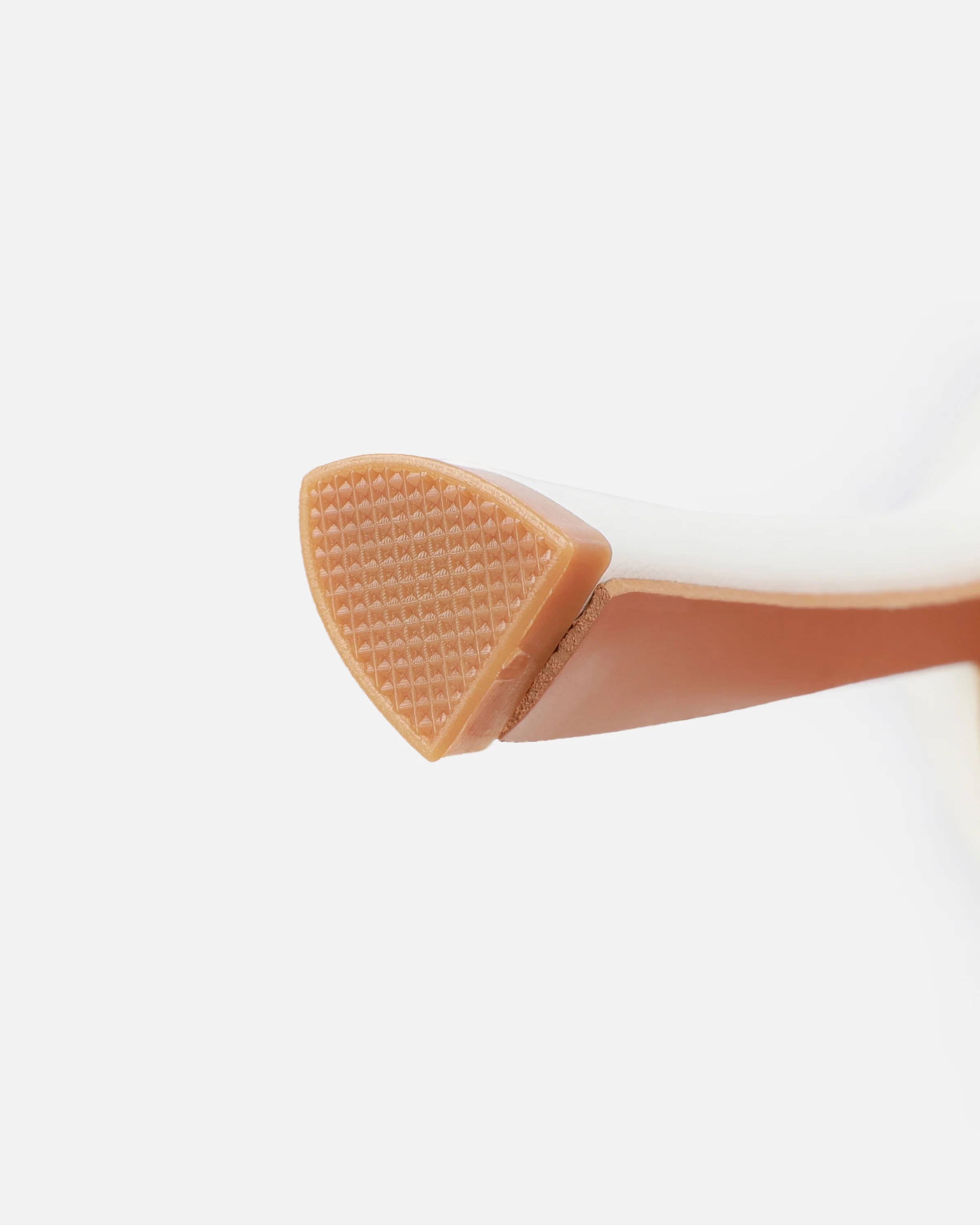 Opalle White Heeled Mules With Silver Studs - Image 3