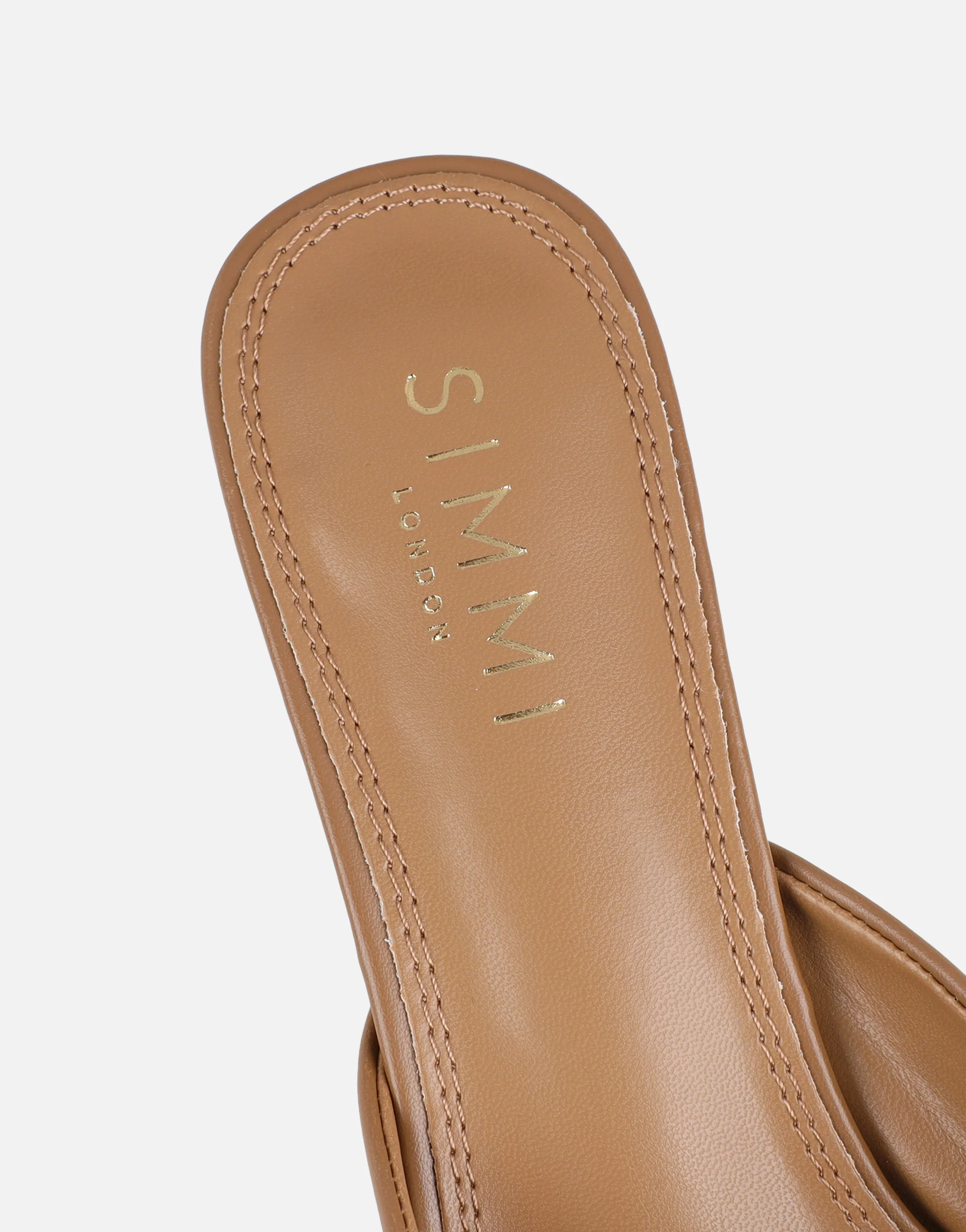 Paige Dark Nude Ruched Mules - Image 3
