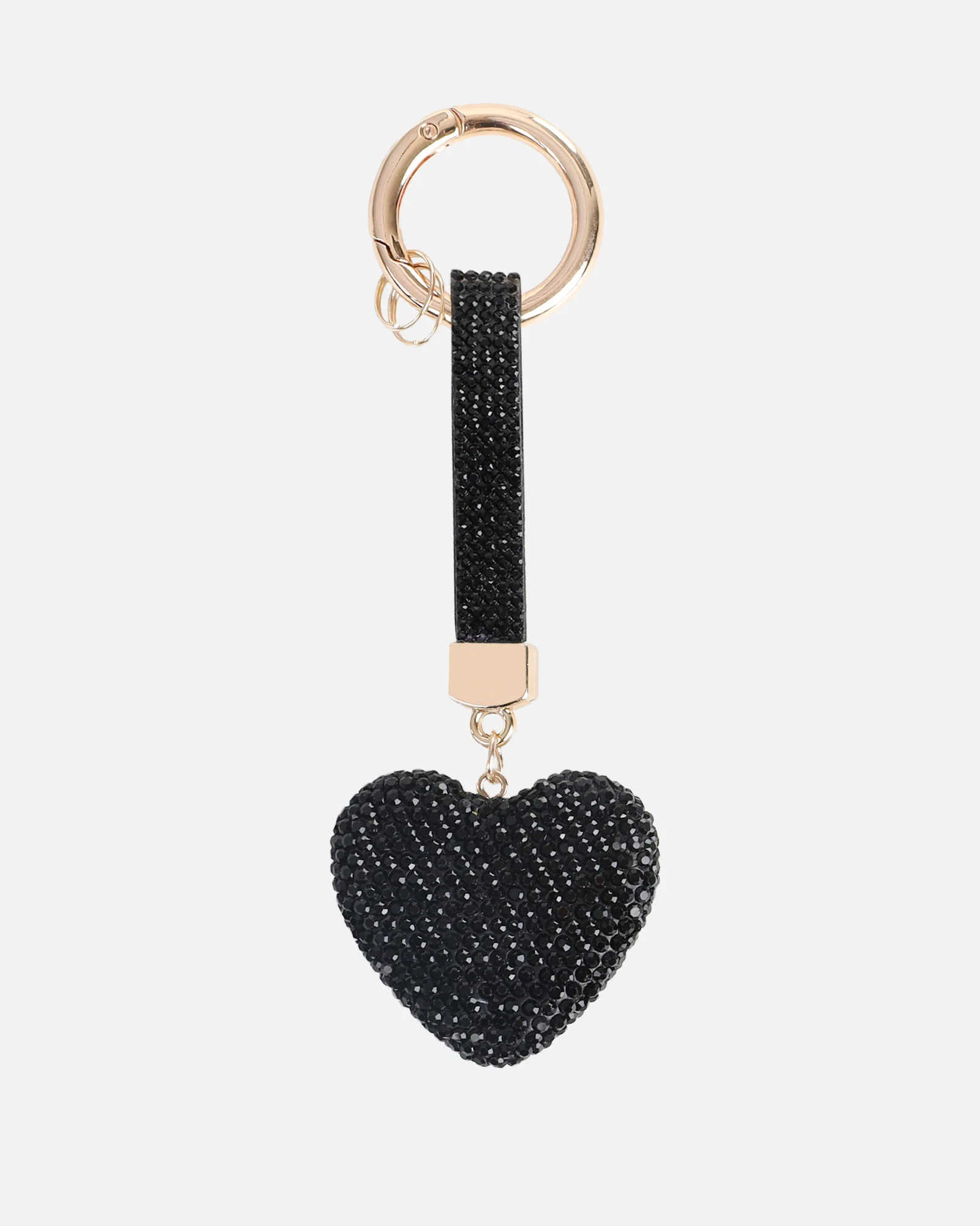 Lumi Black Diamante Heart Charm - Image 2