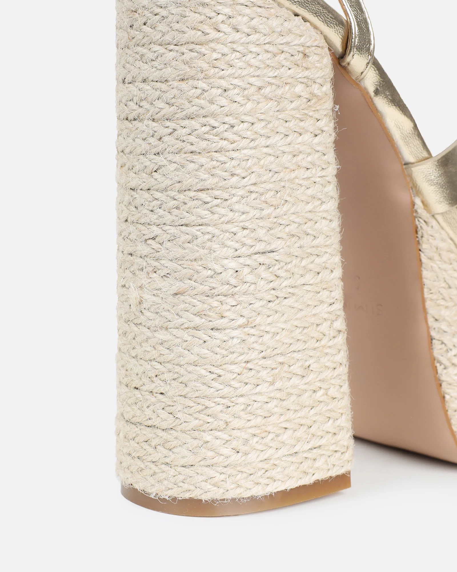 Papzi Gold Metallic Platform Heeled Sandals - Image 3