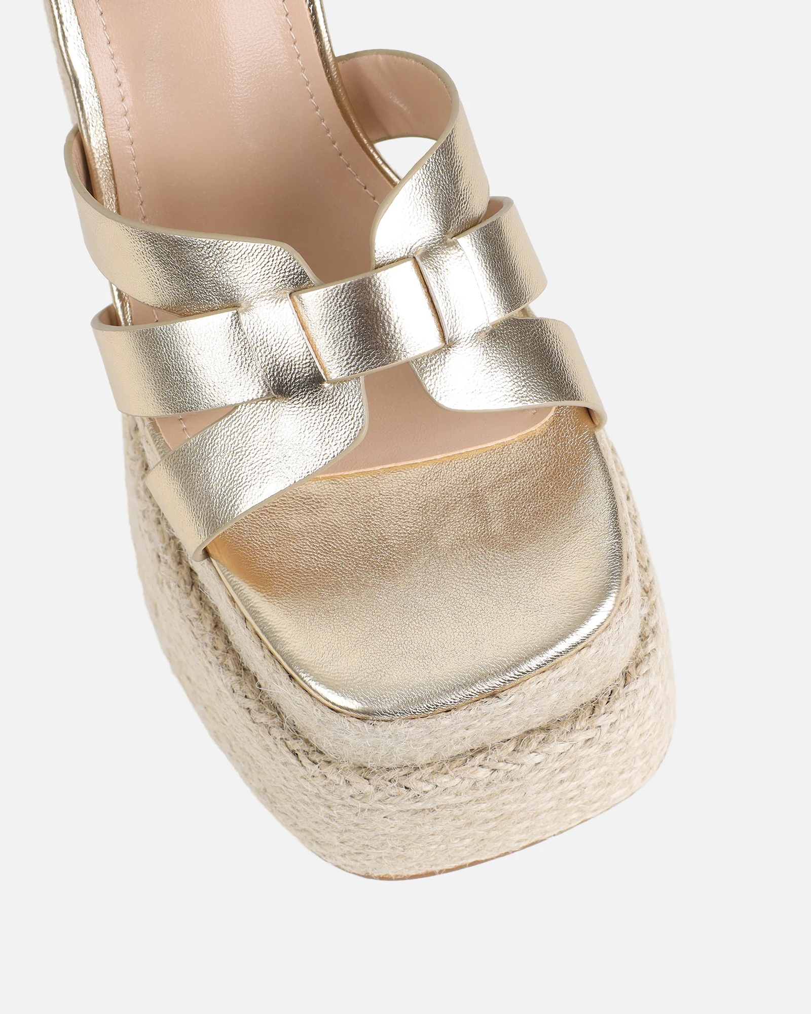 Papzi Gold Metallic Platform Heeled Sandals - Image 4