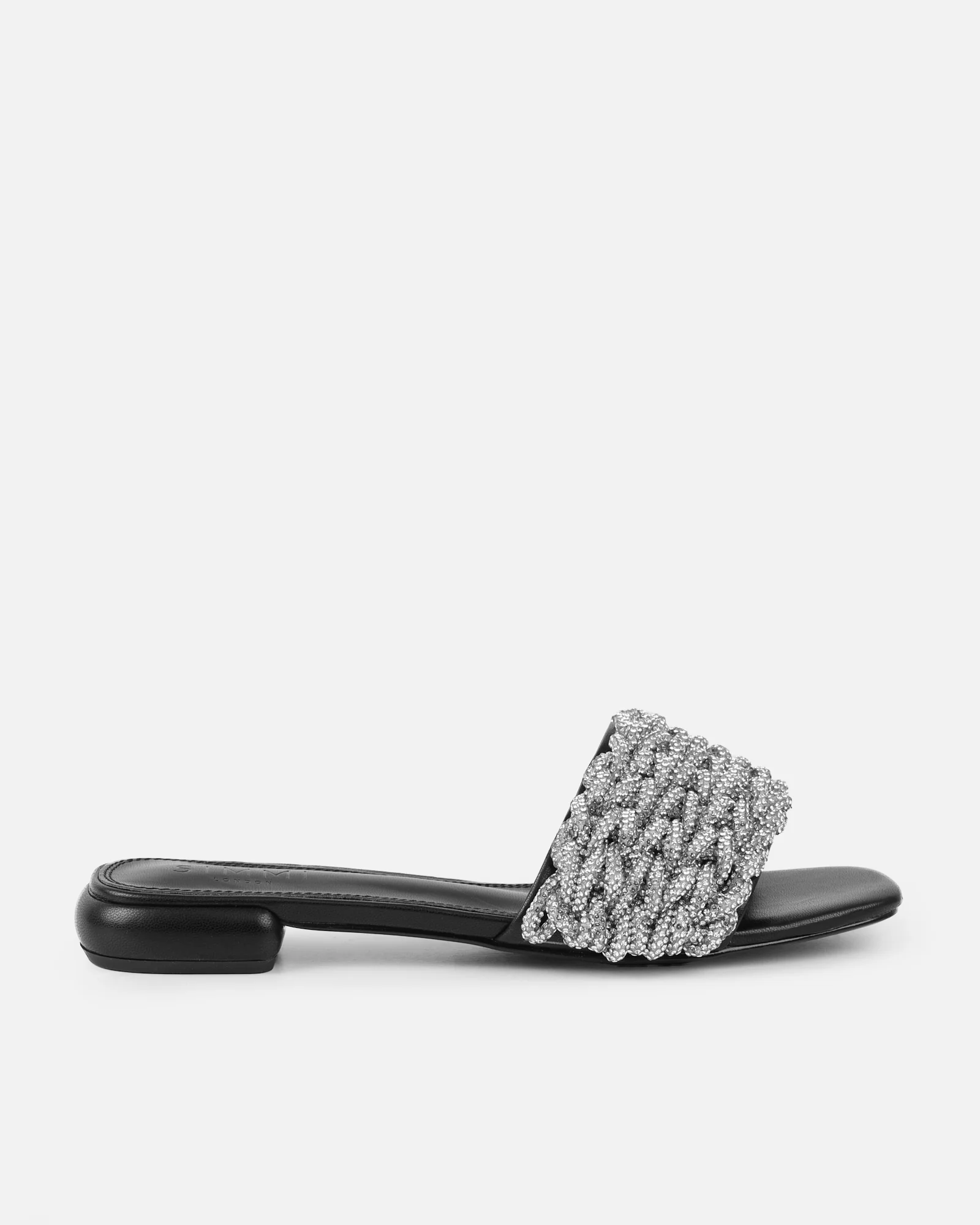Pariss Black Diamante Sliders - Image 2