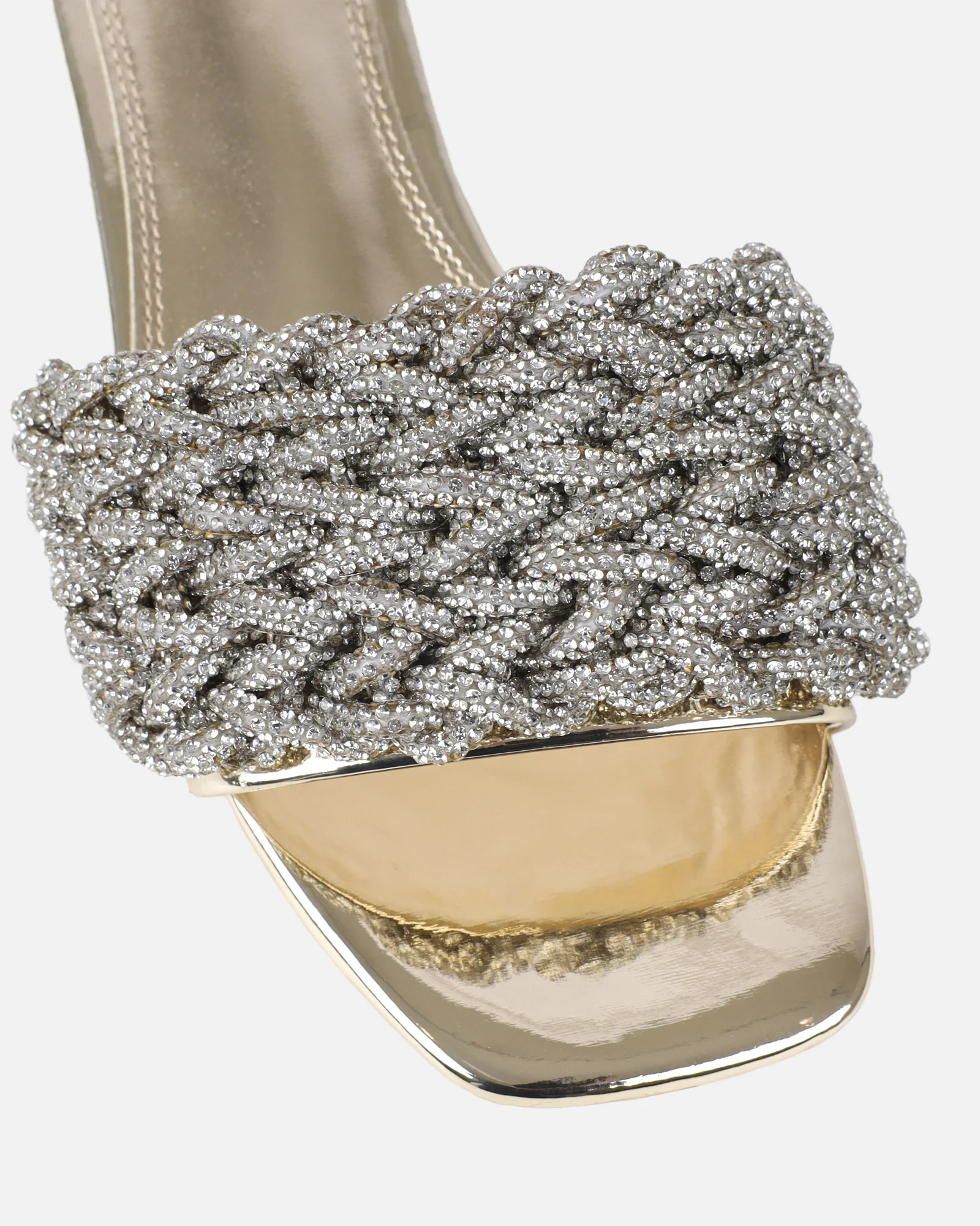 Pariss Gold Mirror Diamante Sliders - Image 4