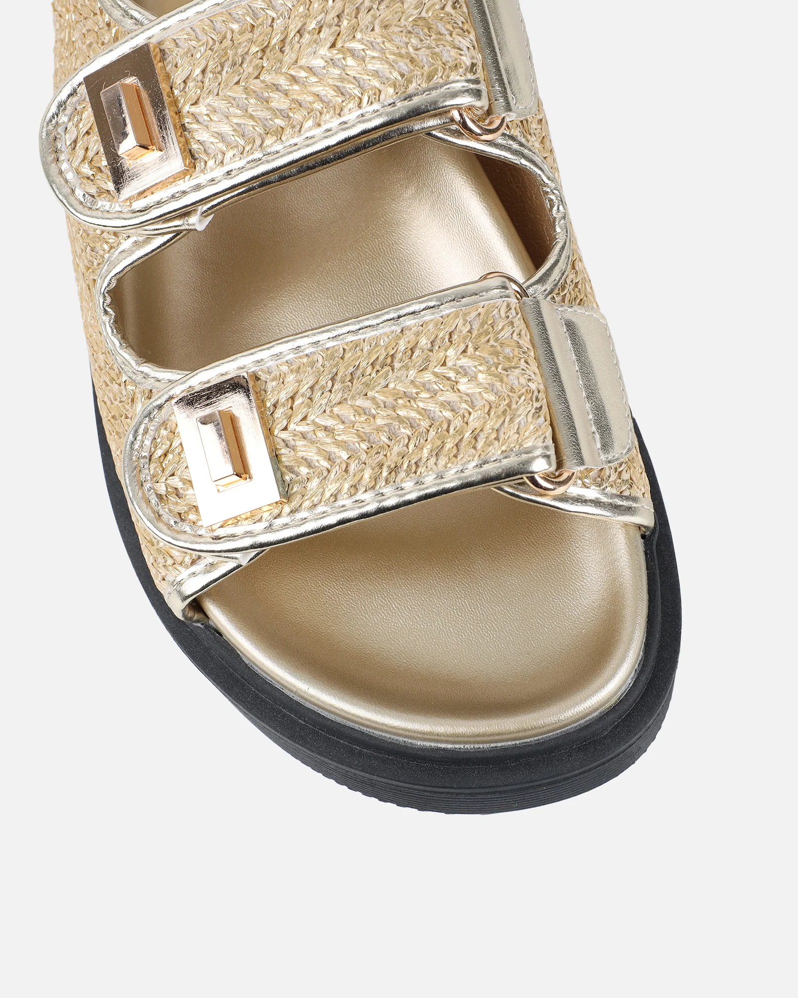 Patricia Gold Woven Chunky Sandals - Image 4