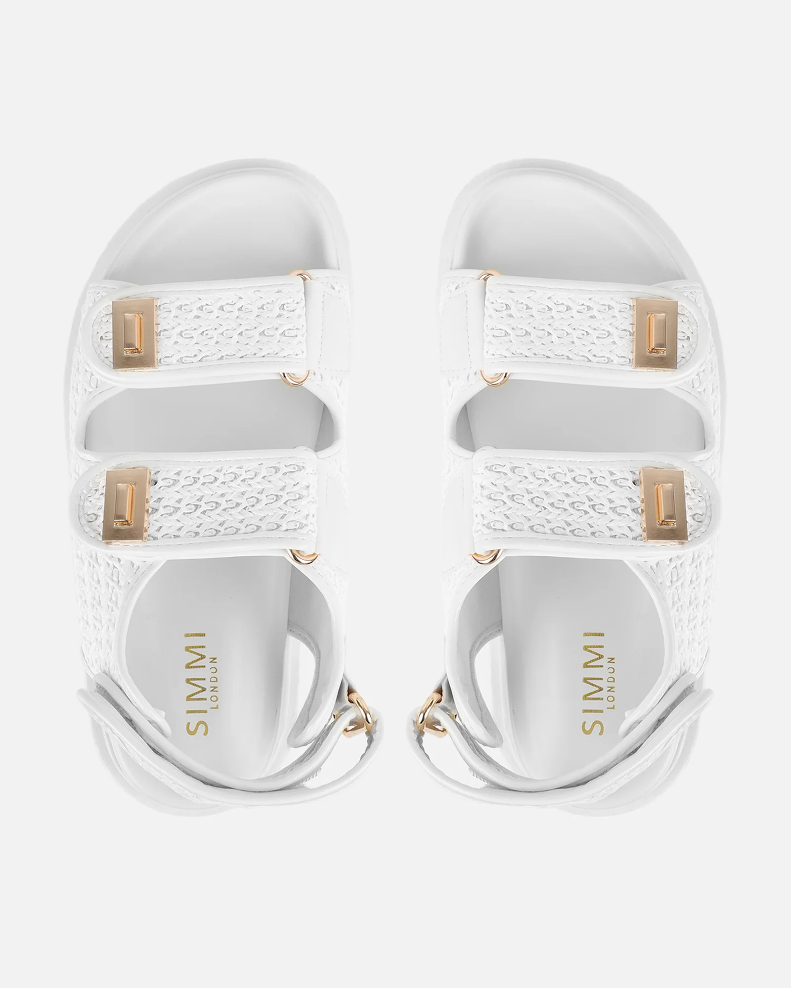 Patricia White Woven Chunky Sandals - Image 3