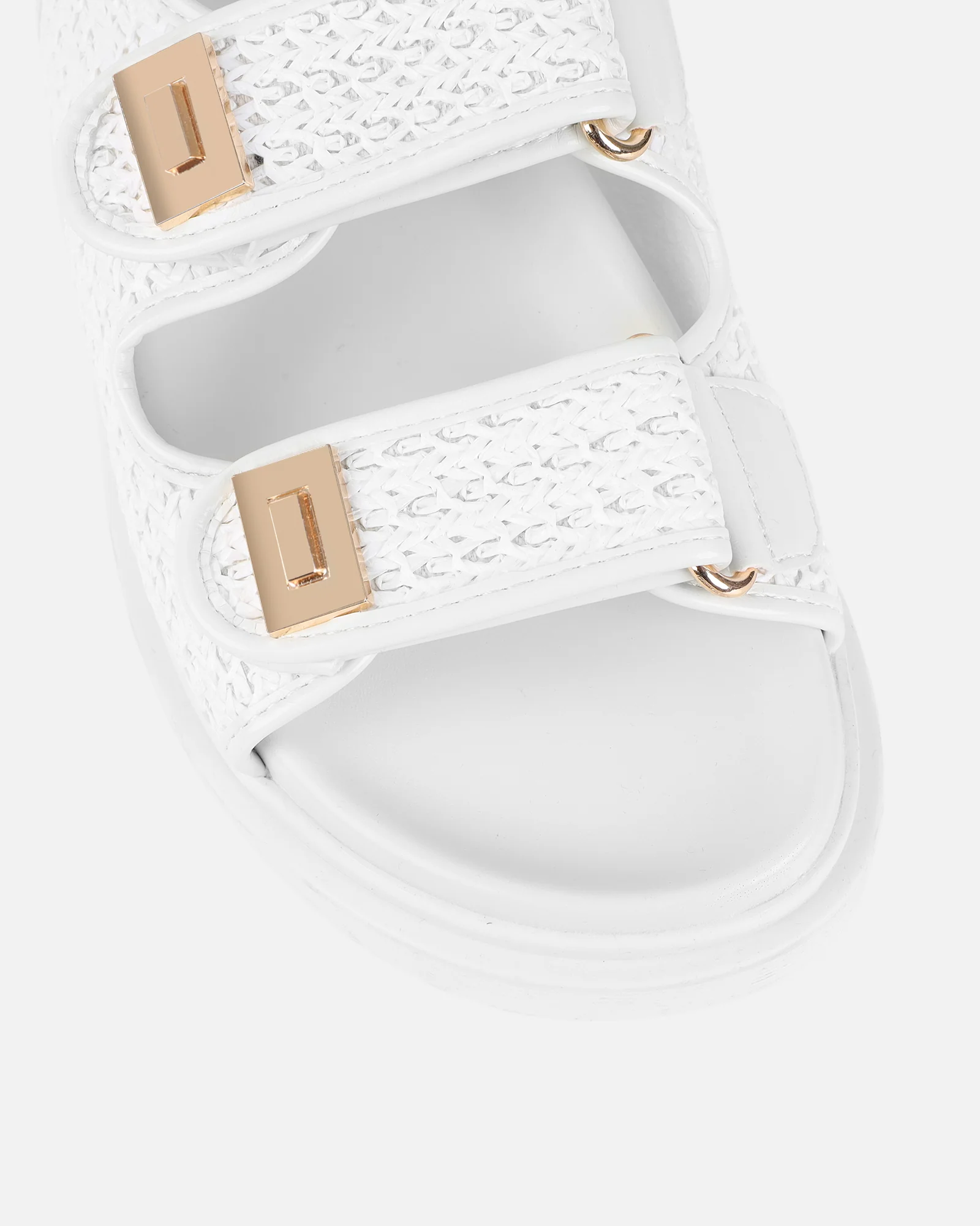 Patricia White Woven Chunky Sandals - Image 4