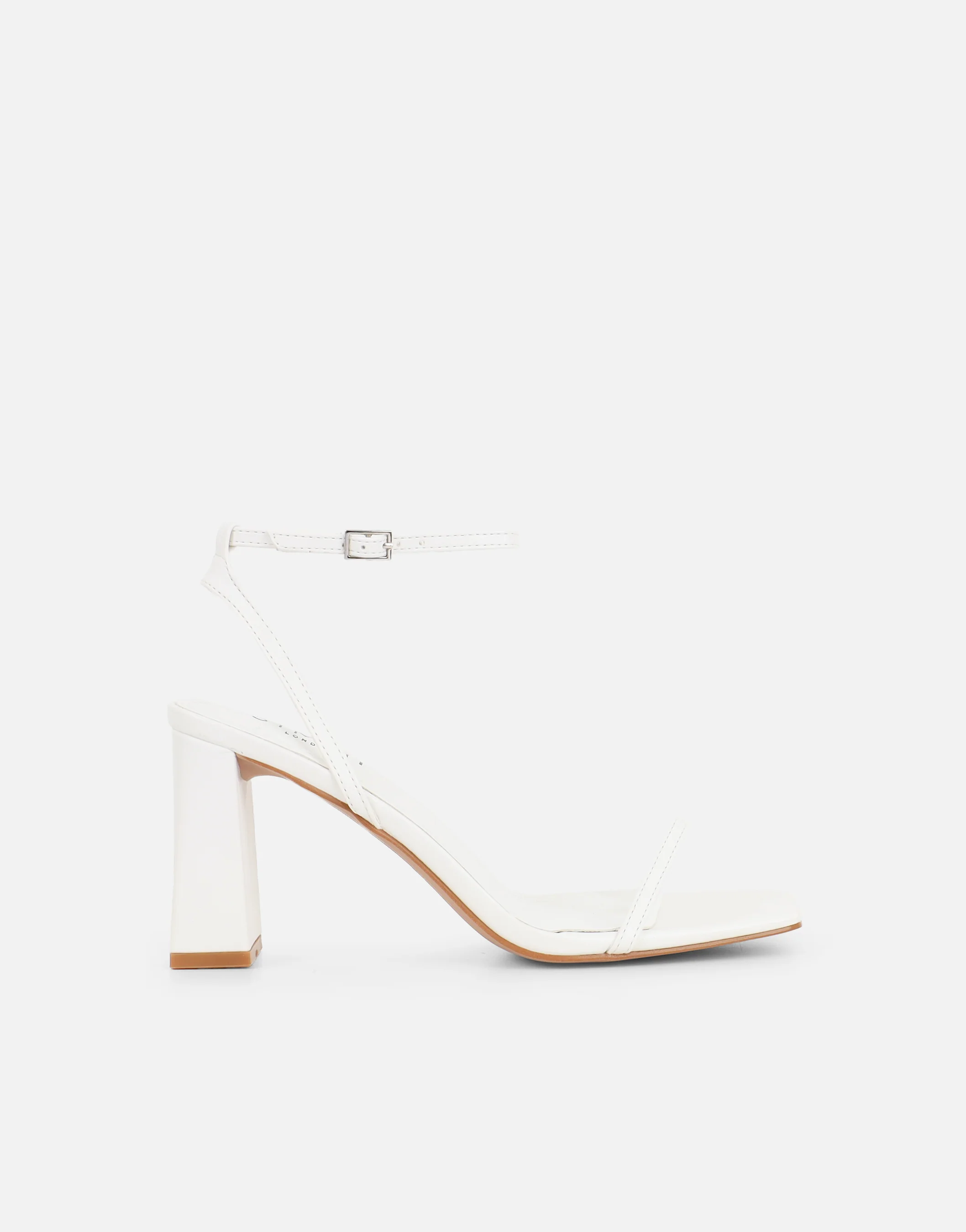 Penelope White Block Heeled Sandals - Image 2