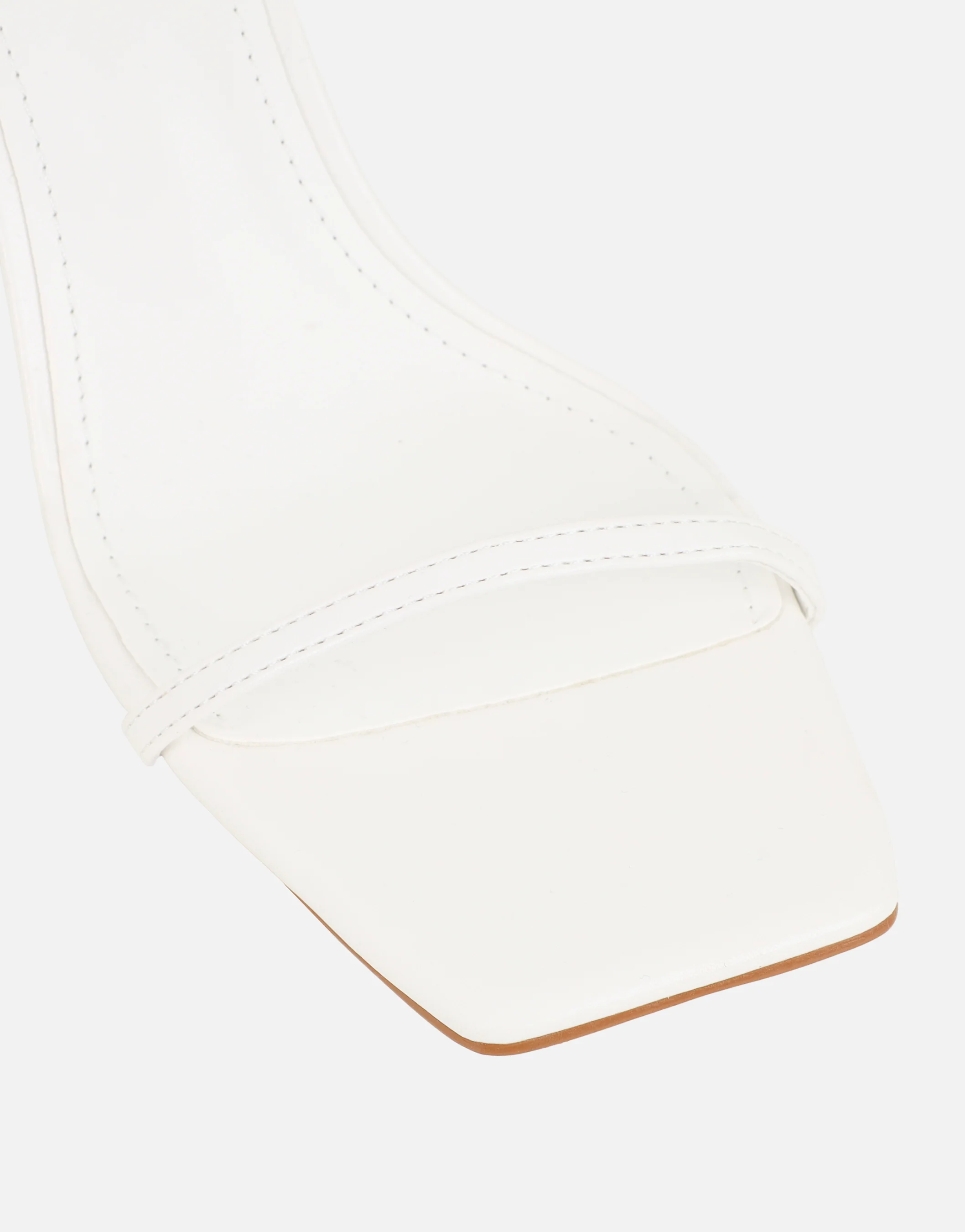 Penelope White Block Heeled Sandals - Image 4