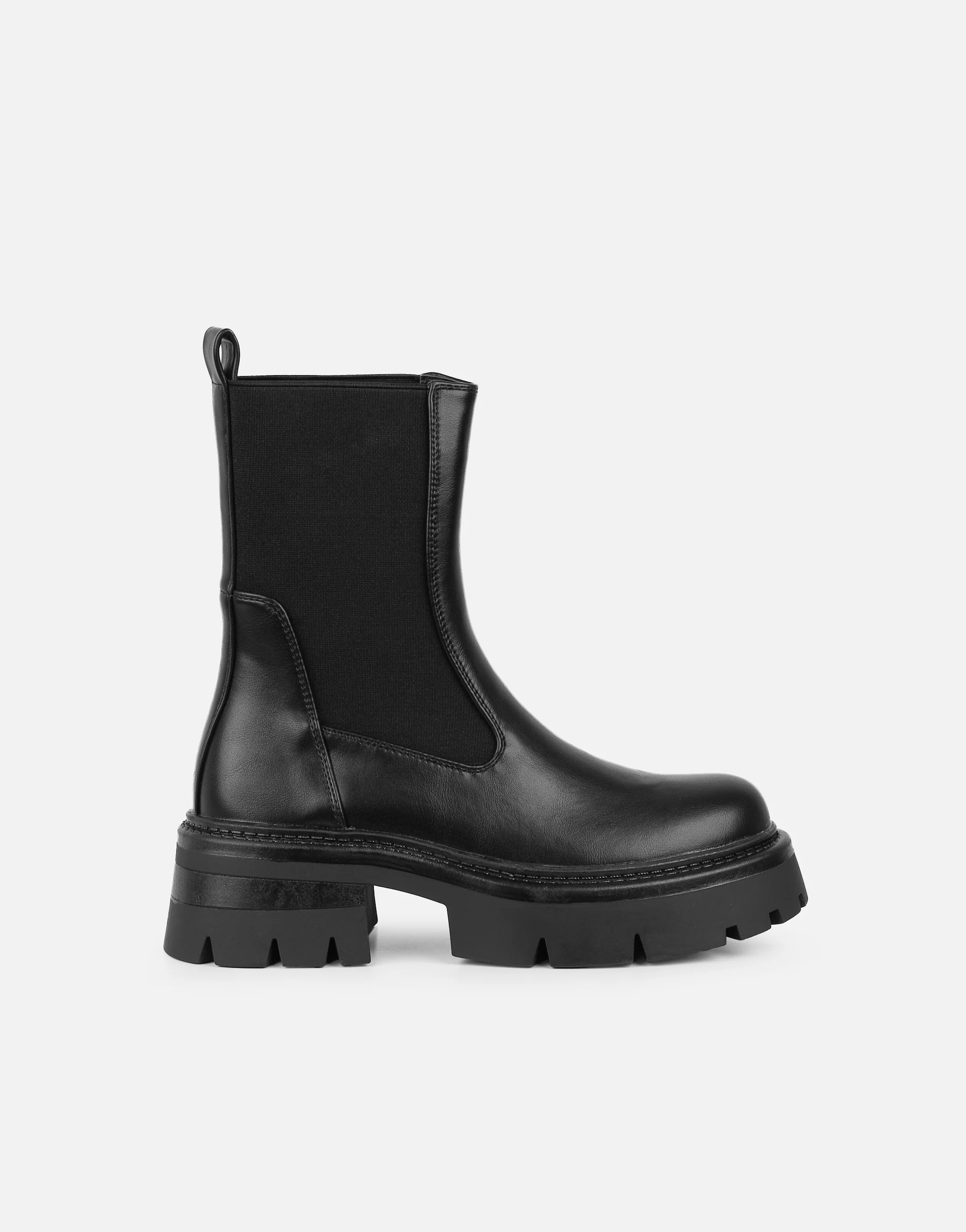 Perez Black Sock Chunky Ankle Boots - Image 2