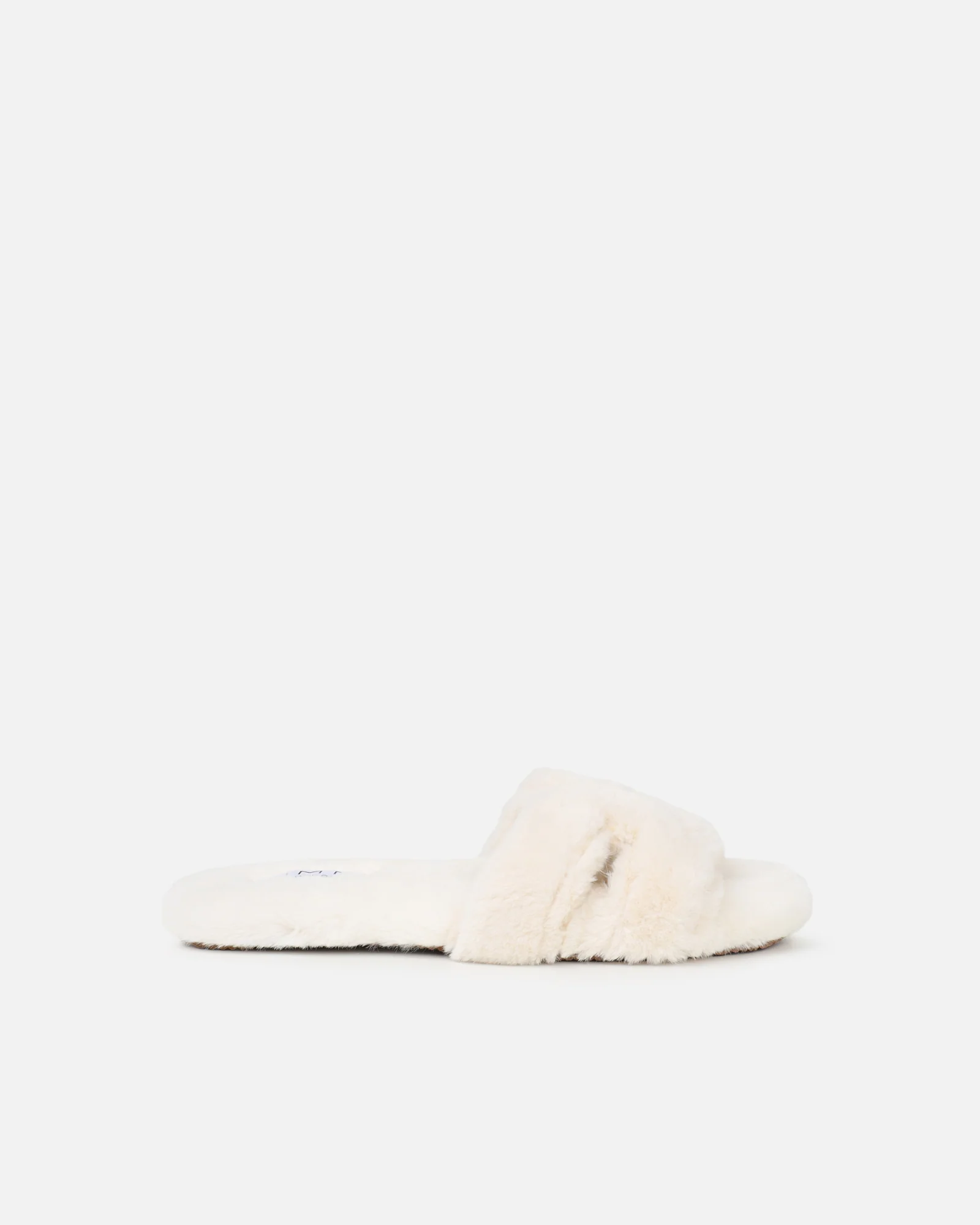 Polaris Cream Faux Fur Slippers - Image 2