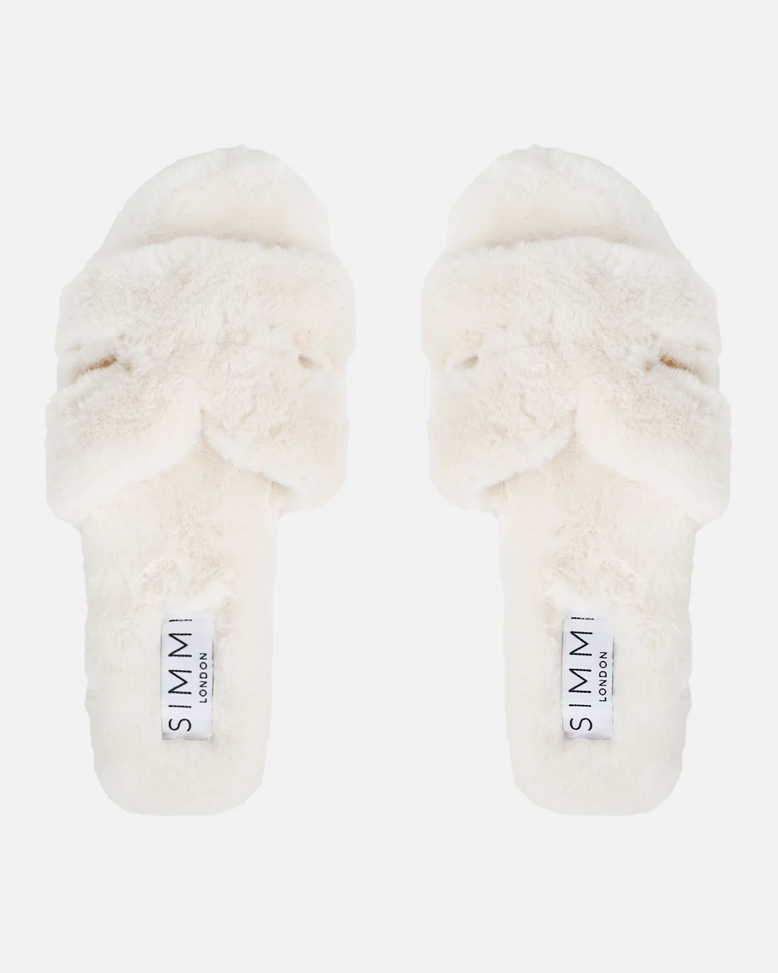 Polaris Cream Faux Fur Slippers - Image 3