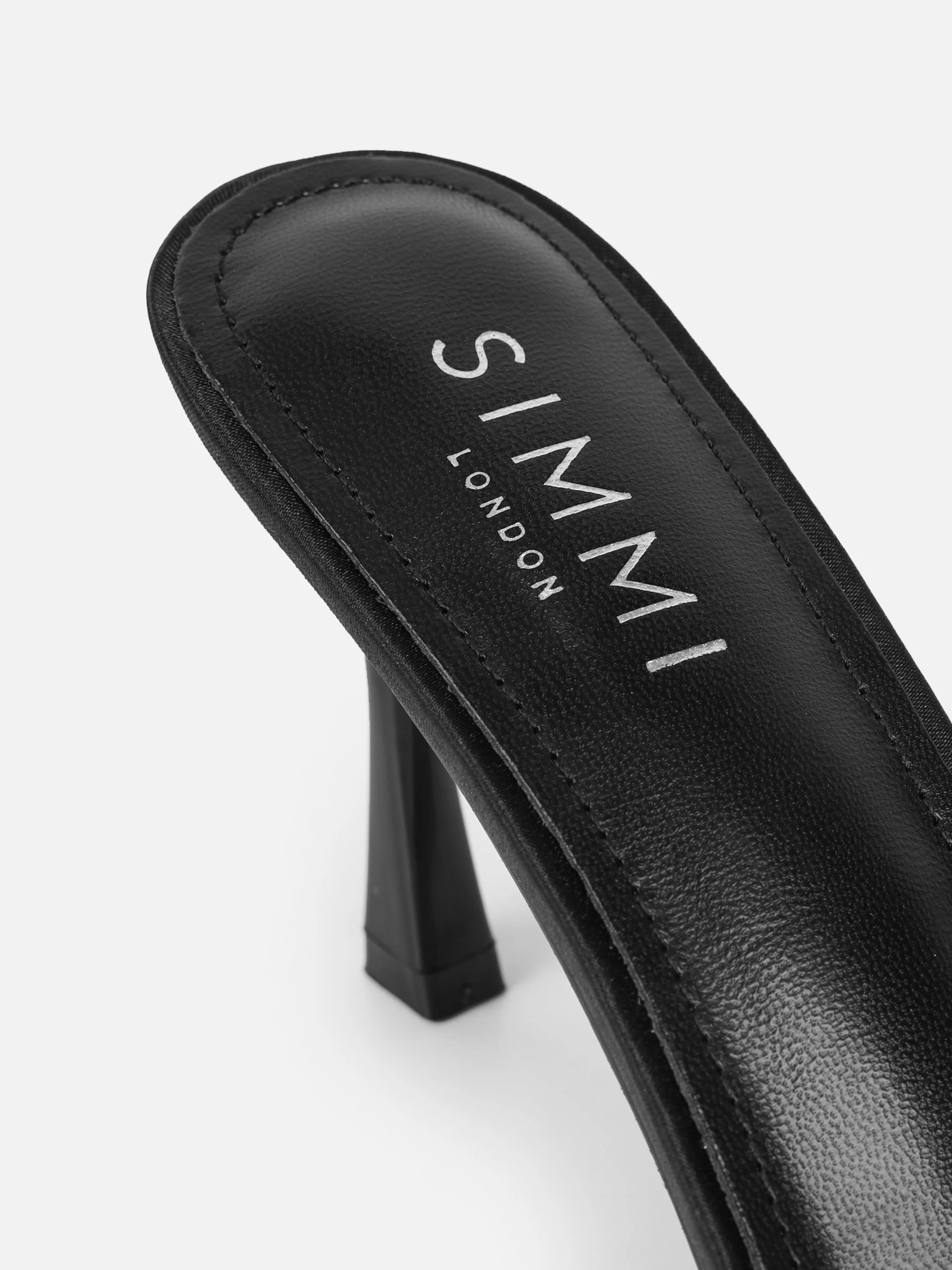 Polen Black Satin Bow Detail Mules - Image 3