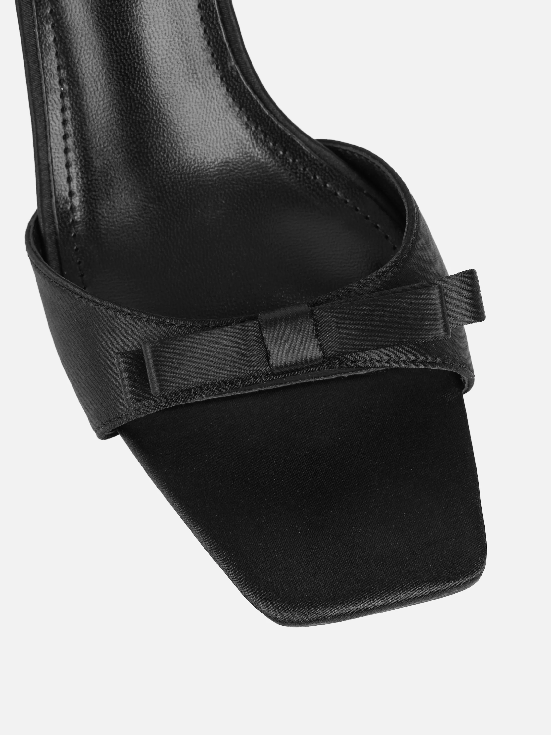 Polen Black Satin Bow Detail Mules - Image 4