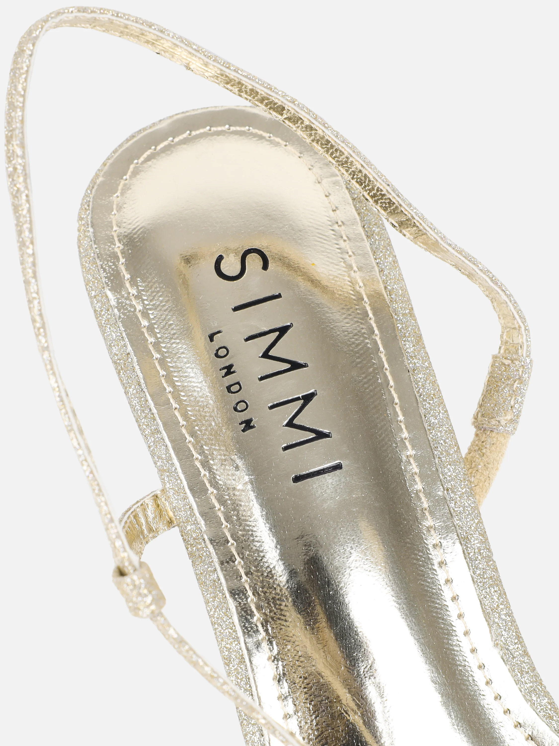 Pollis Gold Glitter Strappy Heeled Sandals - Image 3