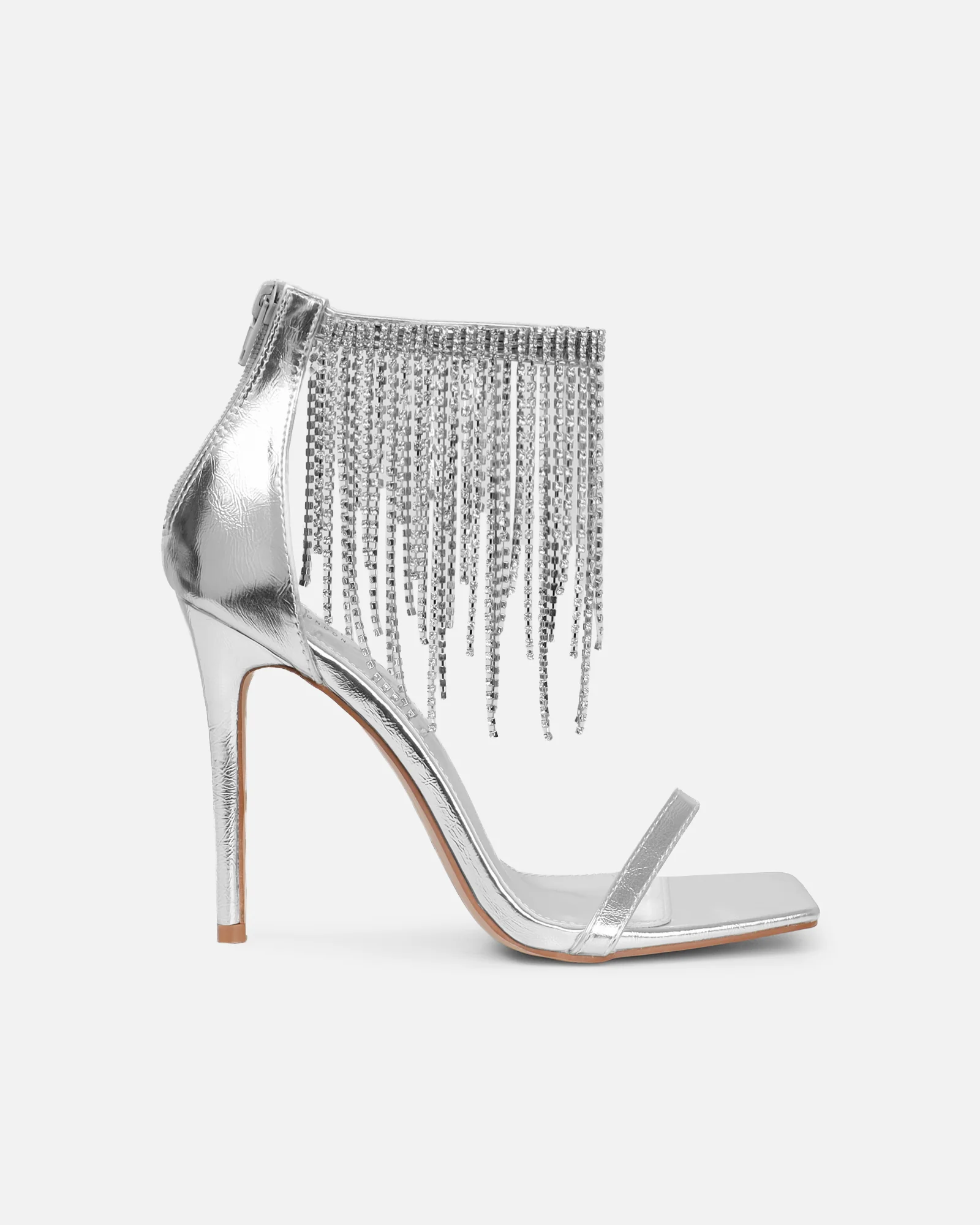 Pookie silver metallic diamante sandals - Image 2