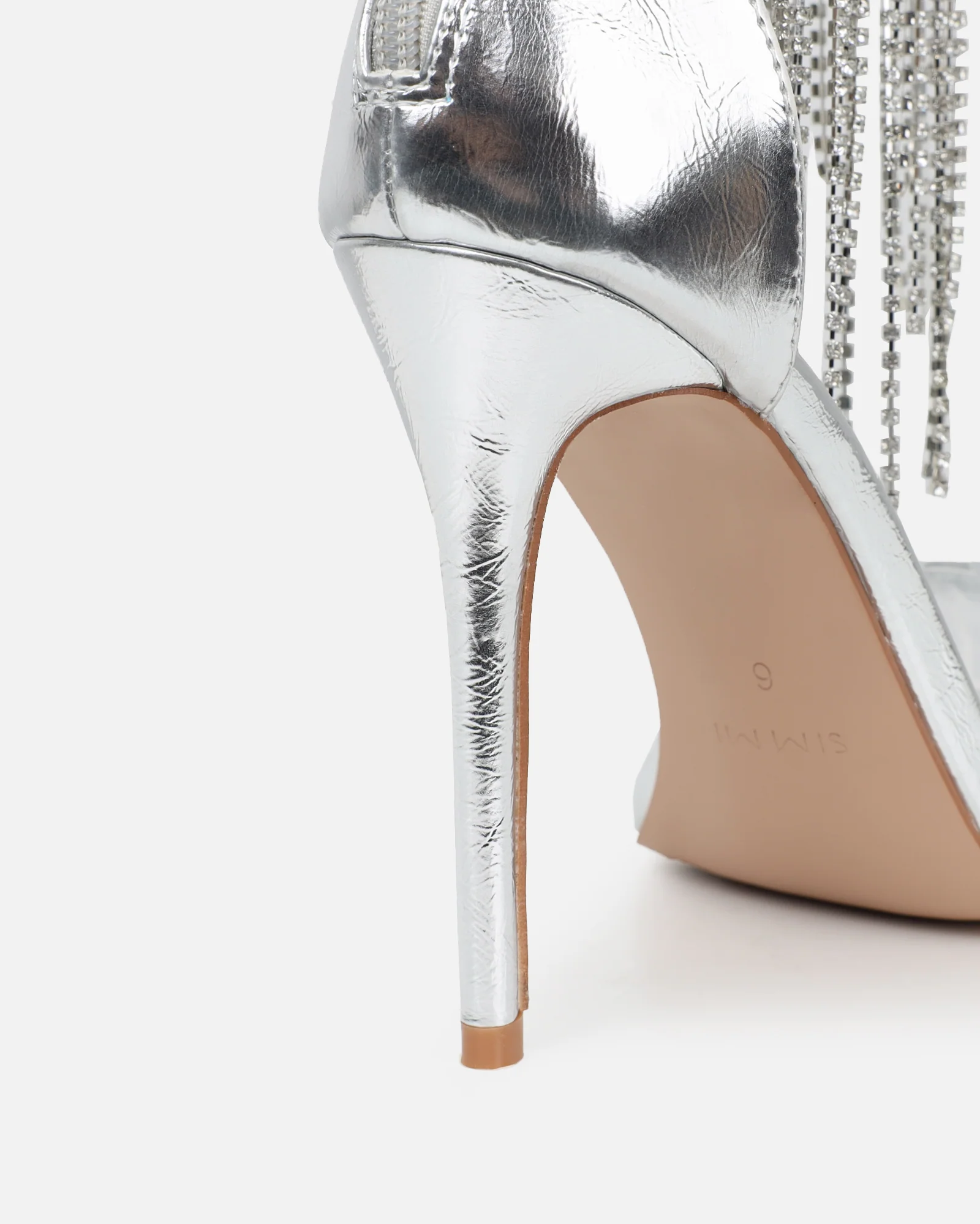 Pookie silver metallic diamante sandals - Image 3