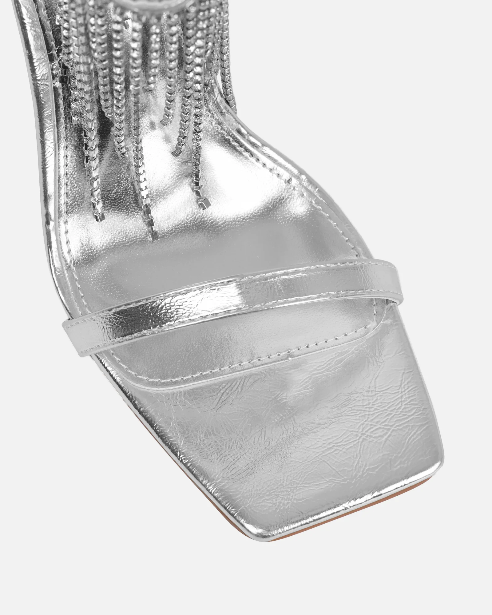 Pookie silver metallic diamante sandals - Image 4