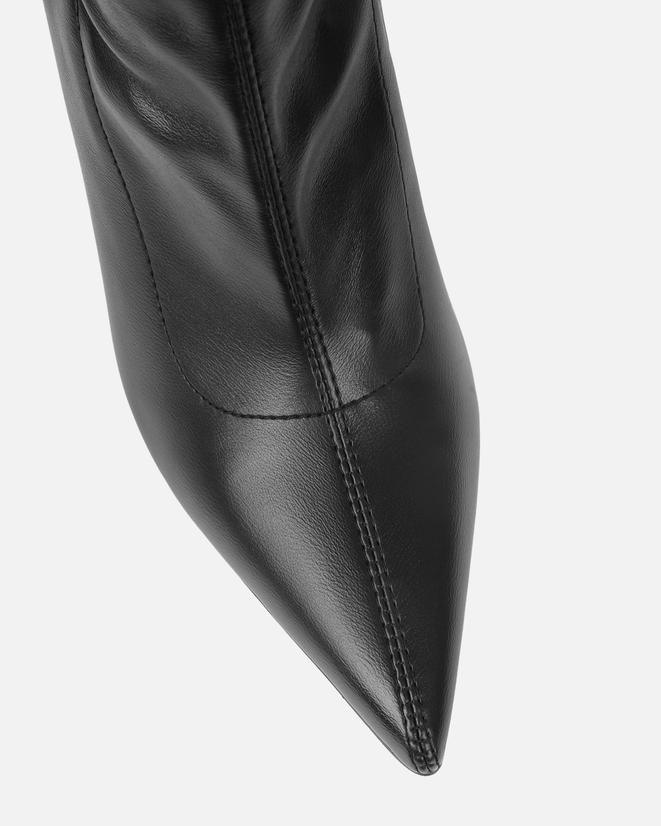 Prince Black High Heeled Pointed Toe Sock Boots - Image 4
