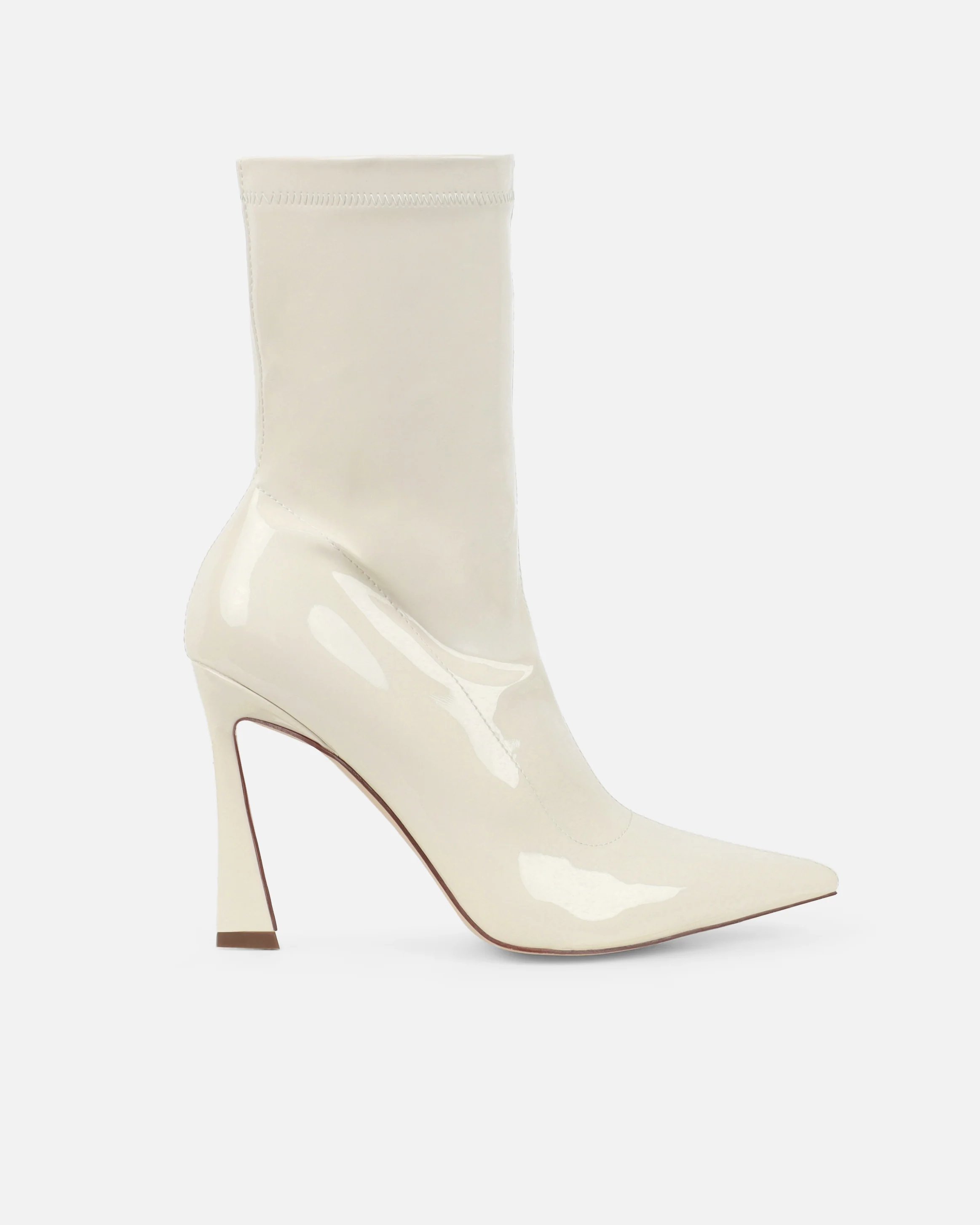 Prince Stone Patent High Heeled Pointed Toe Sock Boots - Image 2