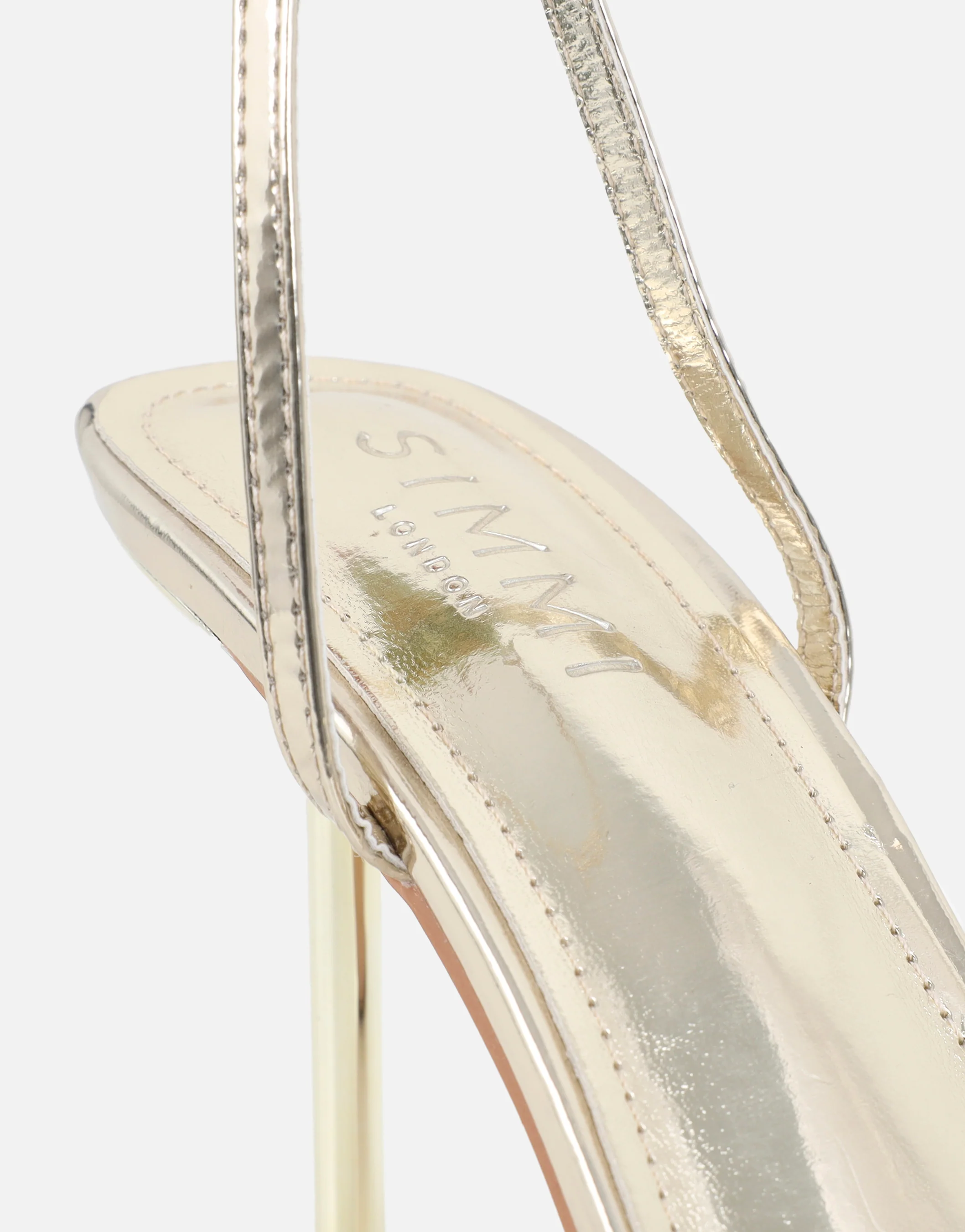 Priyanka Gold Mirror Bead Detail Heeled Sandals - Image 3