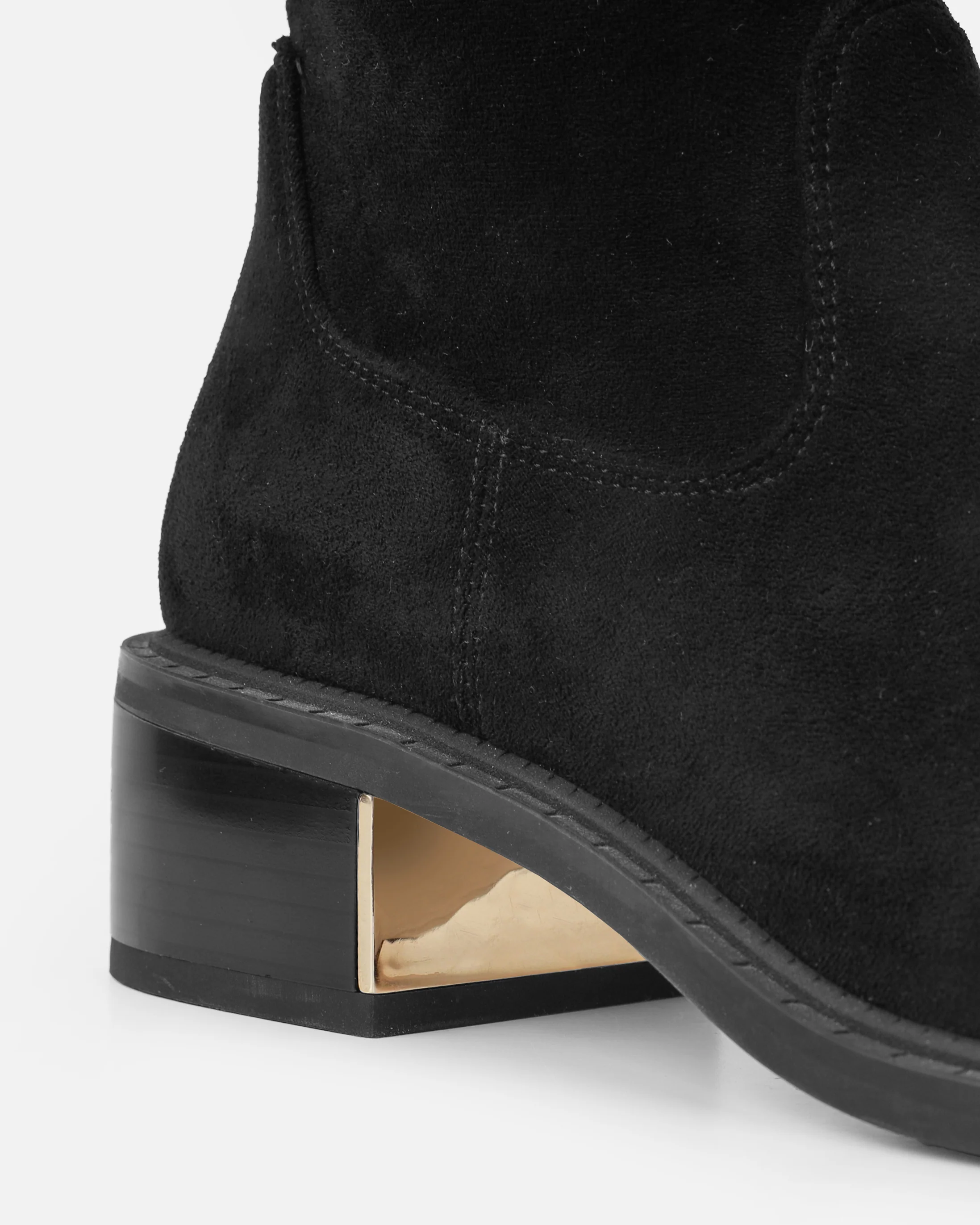 Quincey Black Faux Suede Over The Knee Boots - Image 3