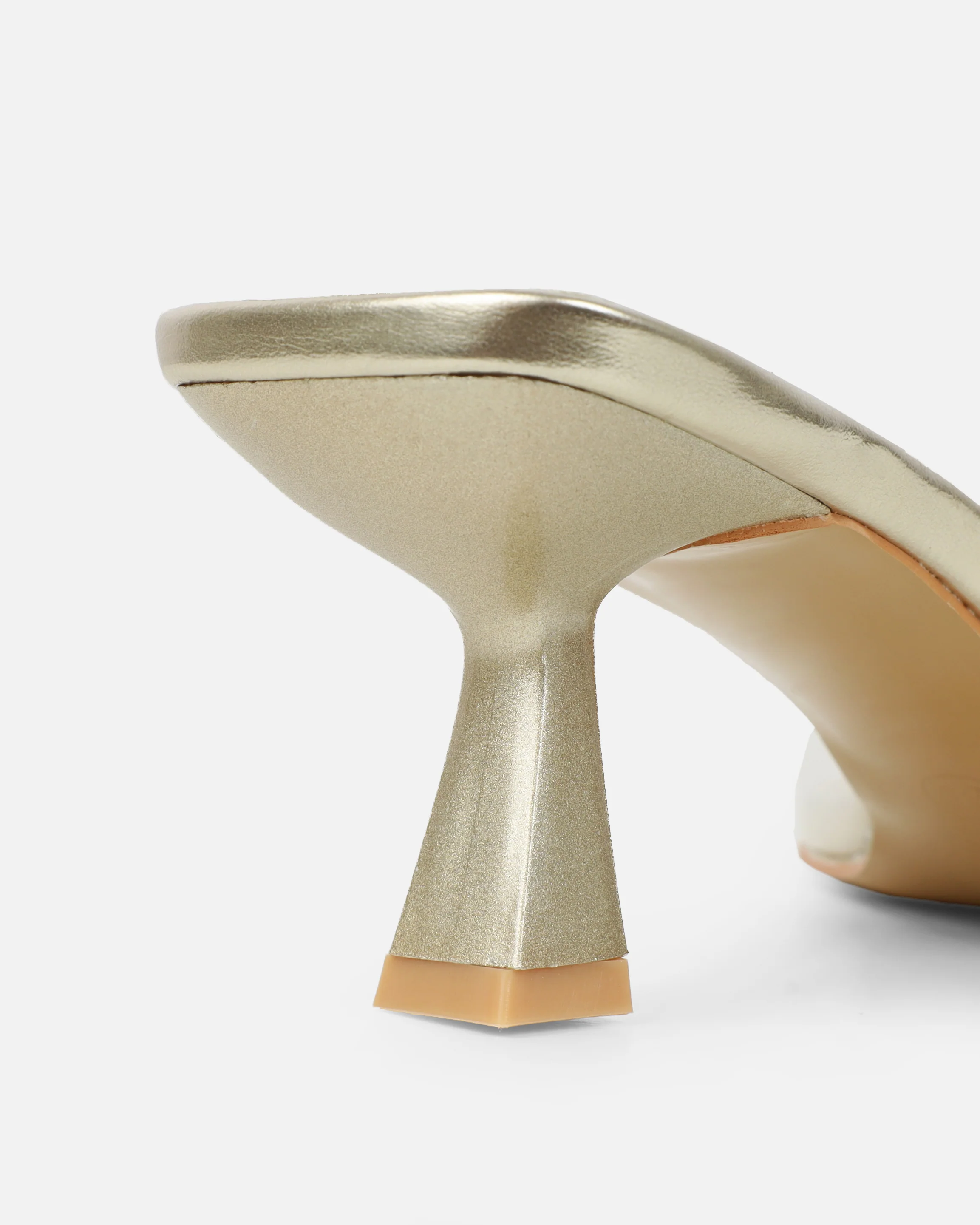 Racquel Clear Gold Diamante Mid Heel Courts - Image 3