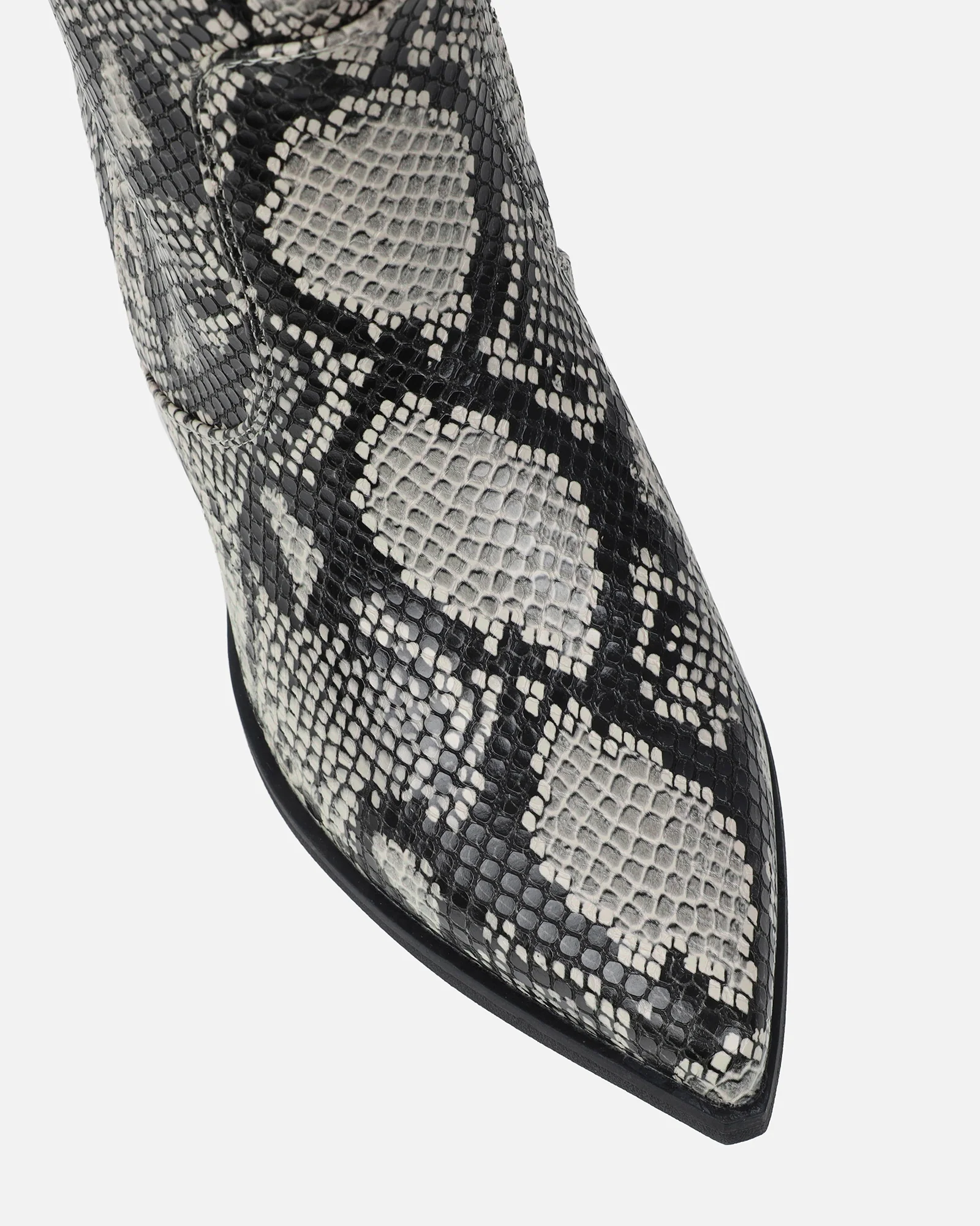 Ramsey Beige Faux Snake Western Boots - Image 4