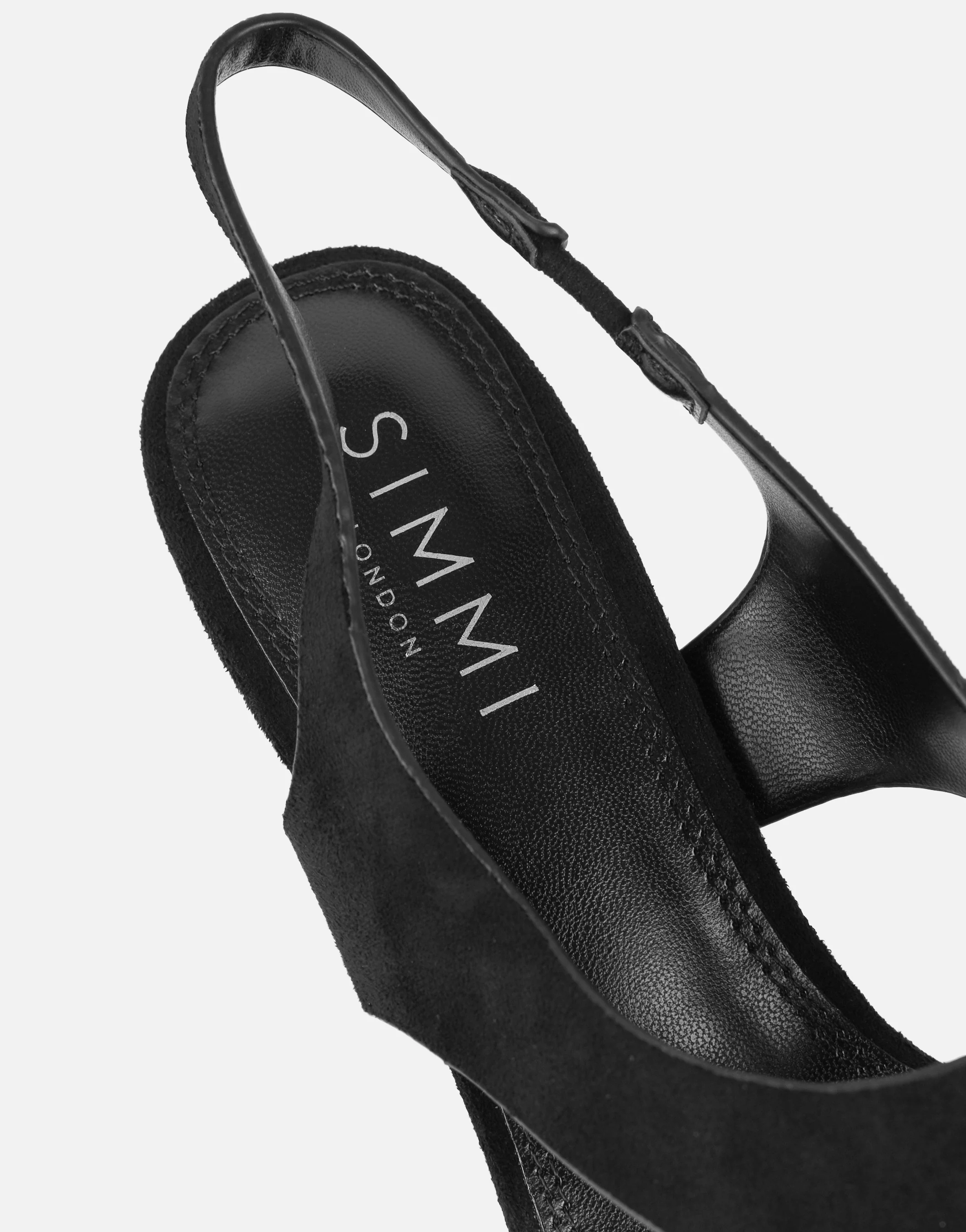 Raneece Black Suede Toe Post Heeled Sandals - Image 3