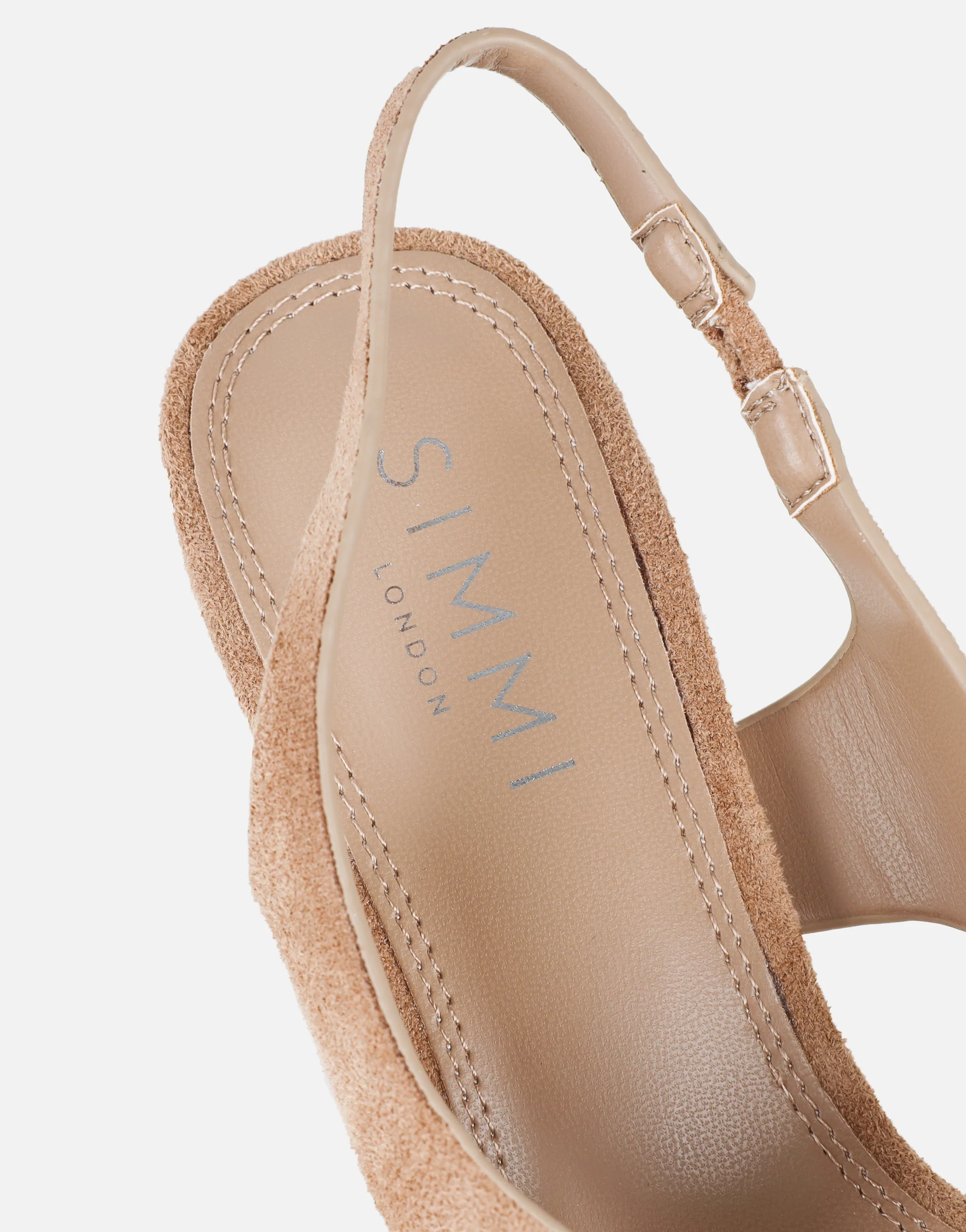 Raneece Dark Beige Suede Toe Post Heeled Sandals - Image 3