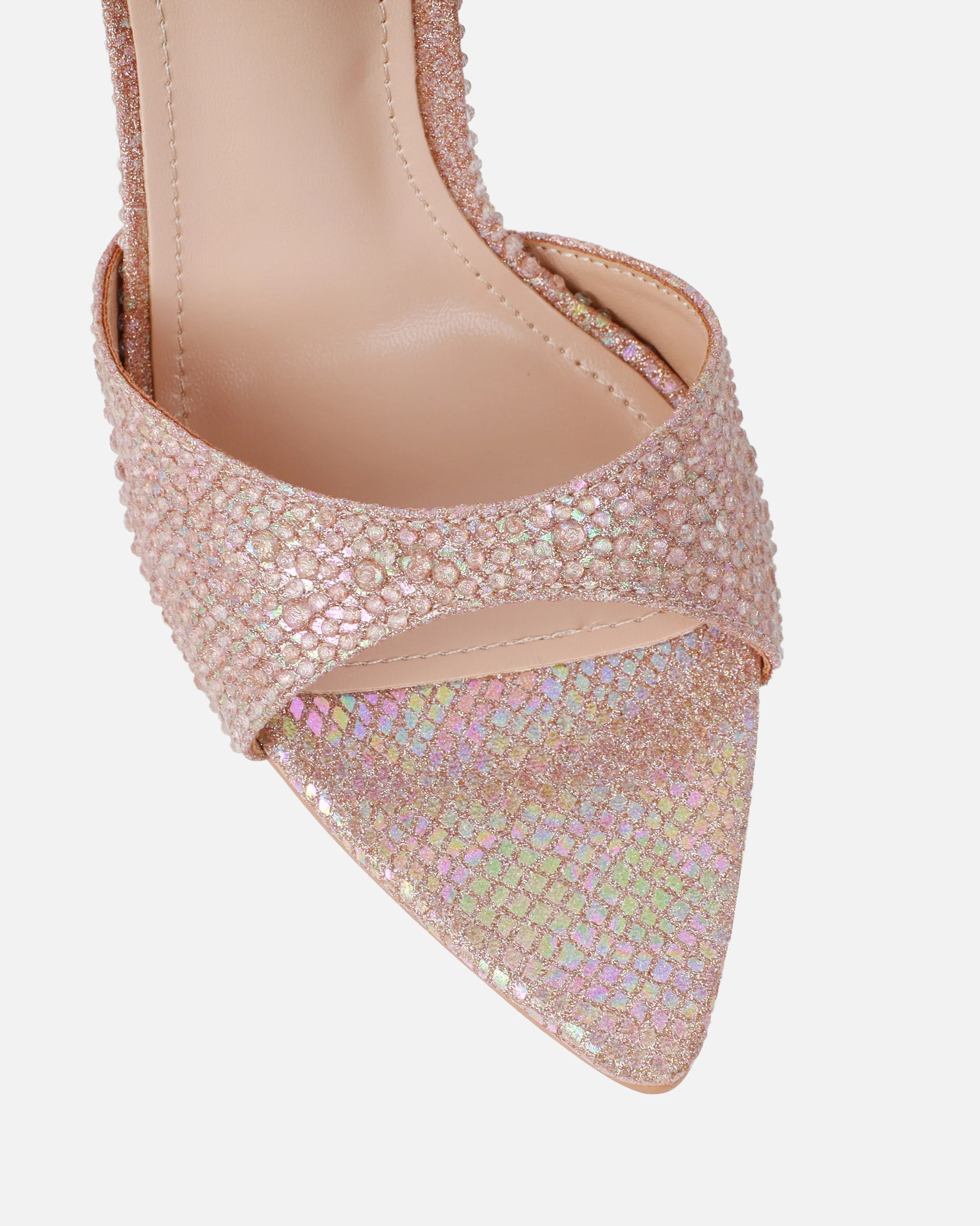 Reef Nude Glitter Snake Droplet Mule Sandals - Image 4