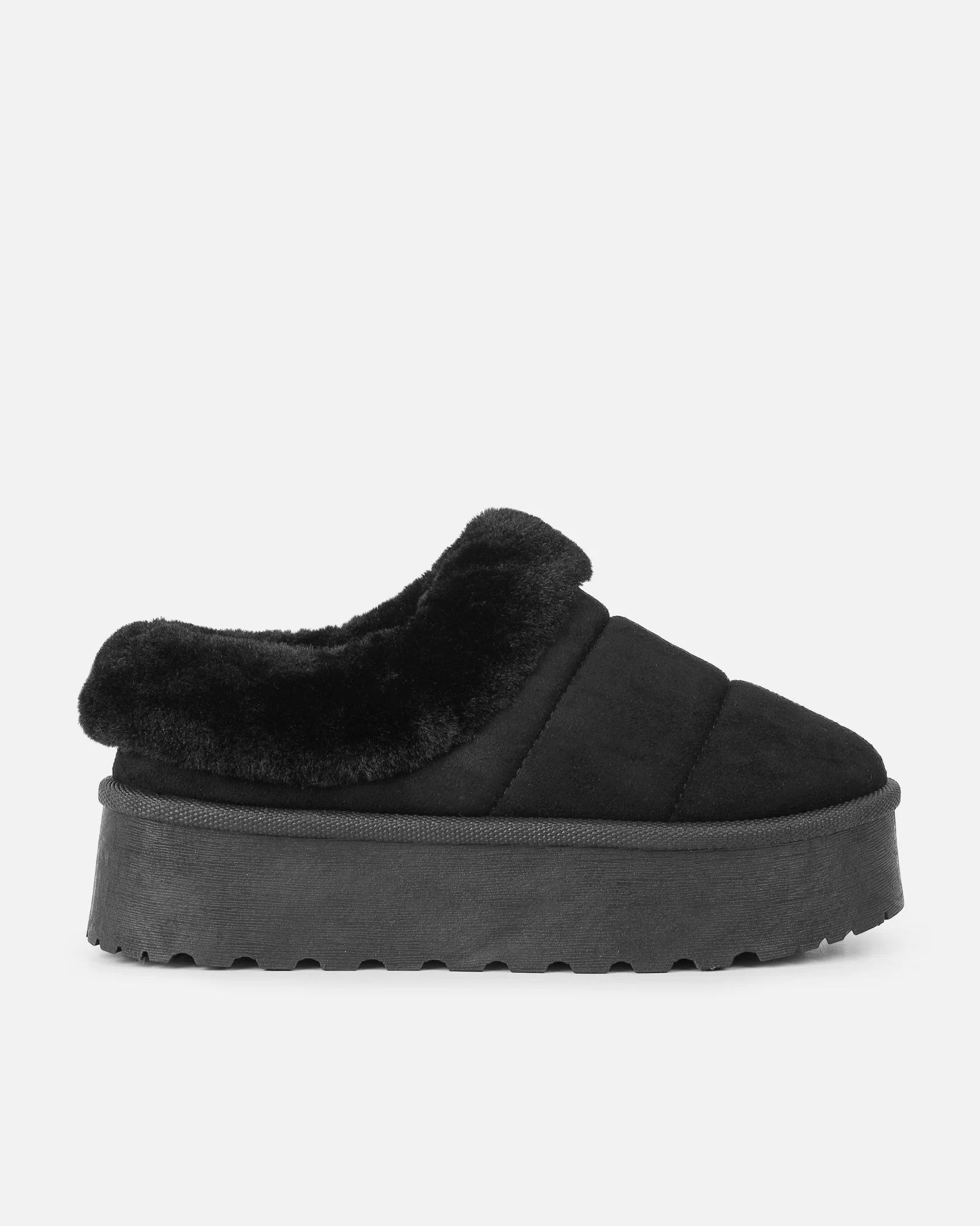 Reggie Black Cosy Flatform Slides - Image 2