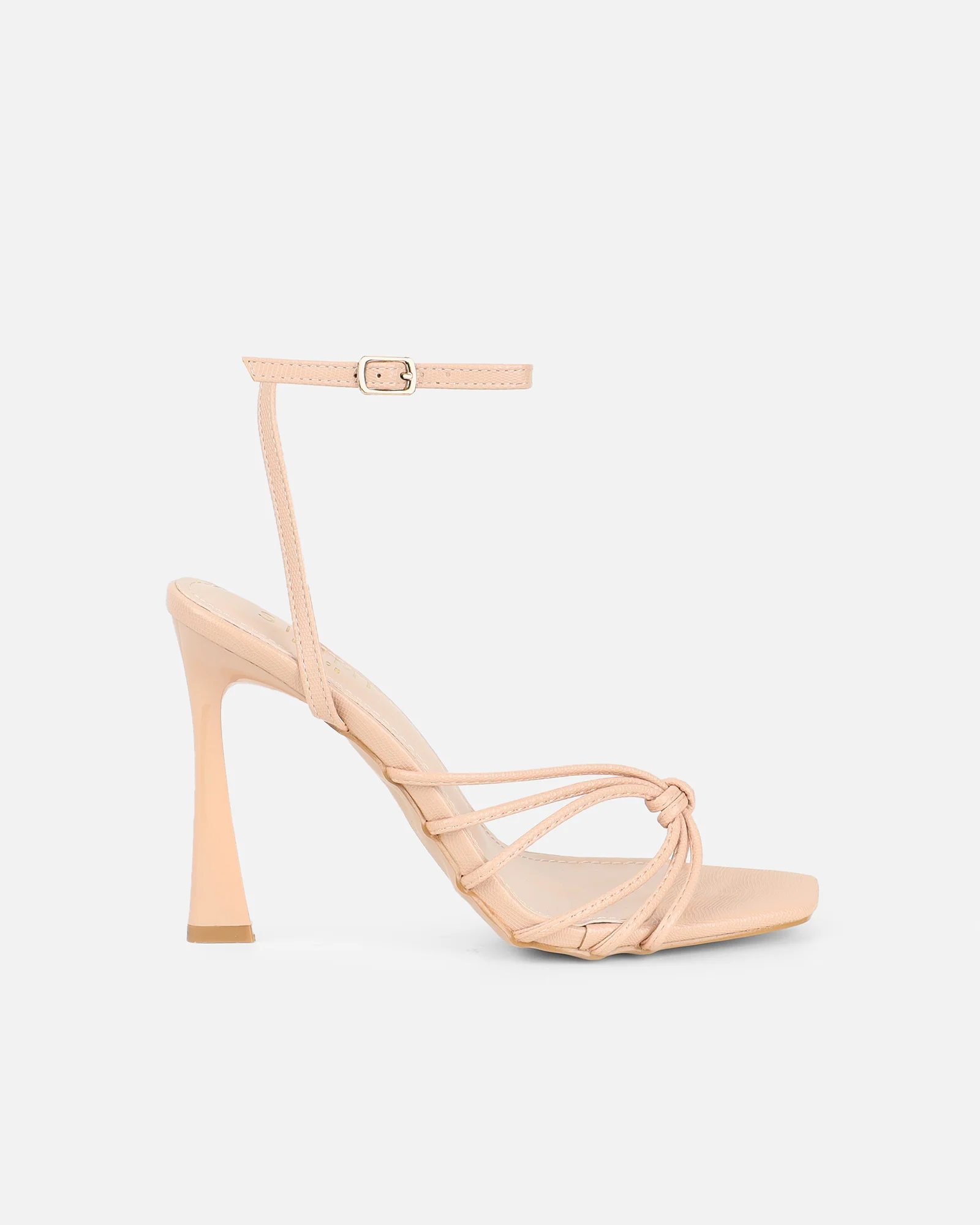 Riarra Nude Lizard Strappy Heeled Sandals - Image 2